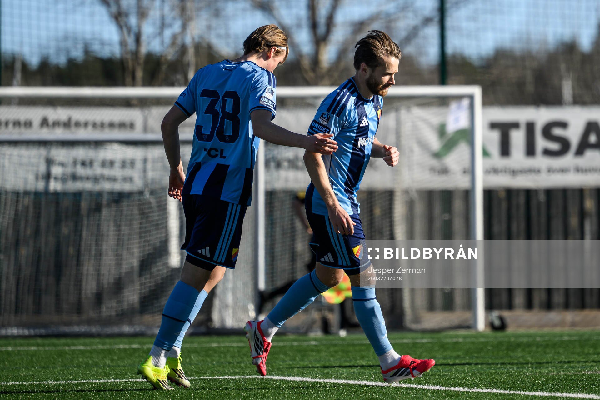 Djurgårdens Hjalmar Fredricson och Jacob Une jublar