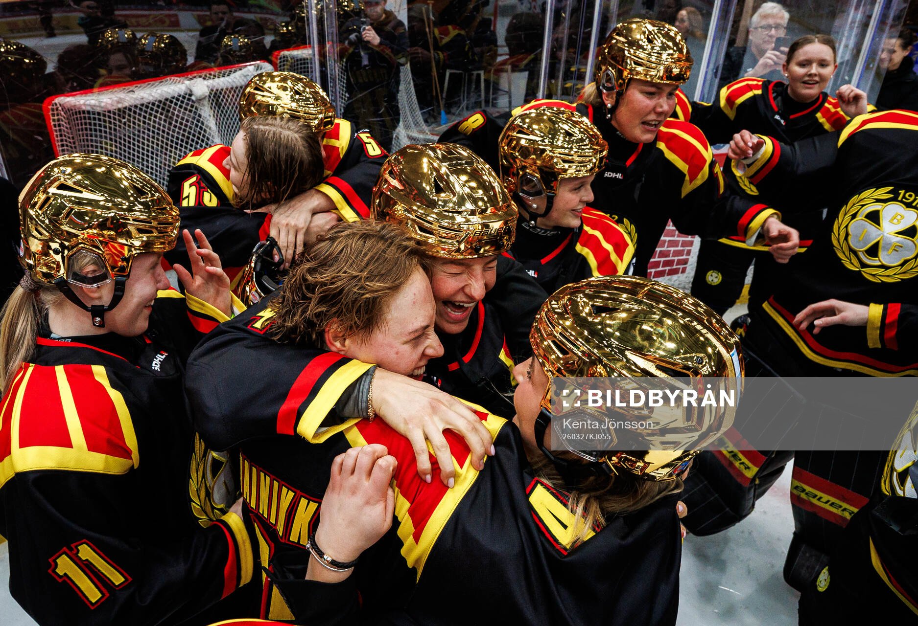 Brynäs spelare jublar