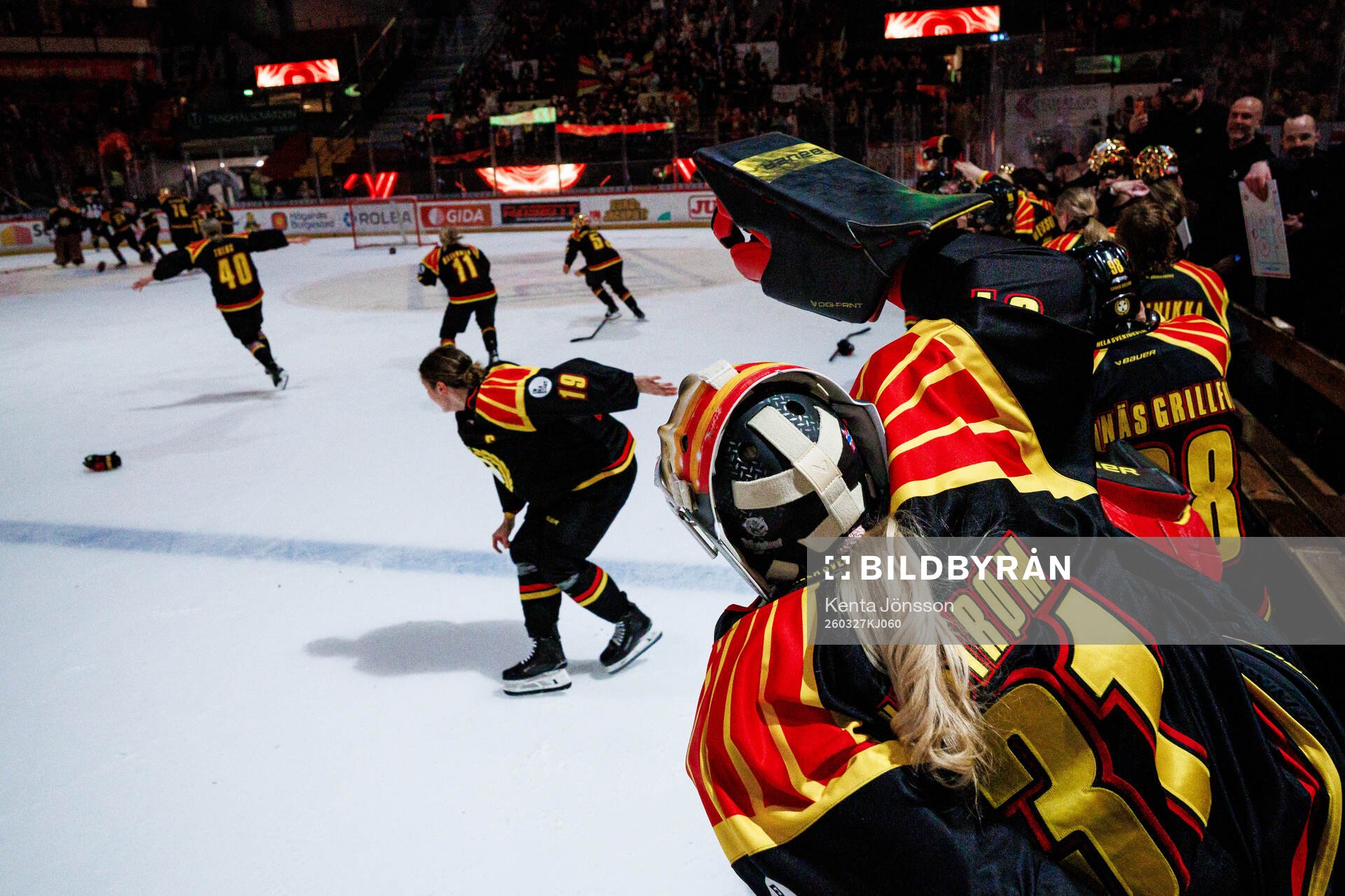 Brynäs spelare jublar