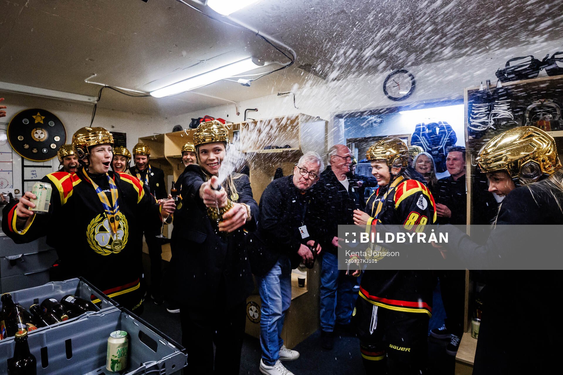Brynäs spelare jublar