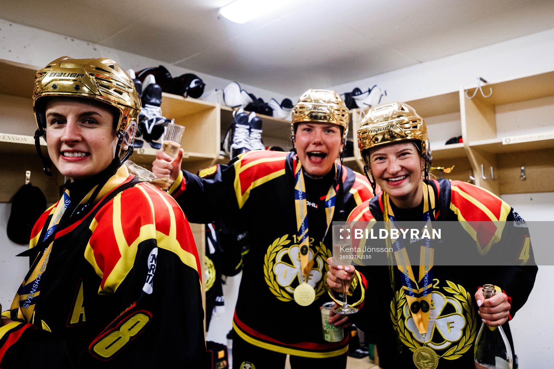 Brynäs Jenniina Nylund, Elin Svensson och Anna Andersson