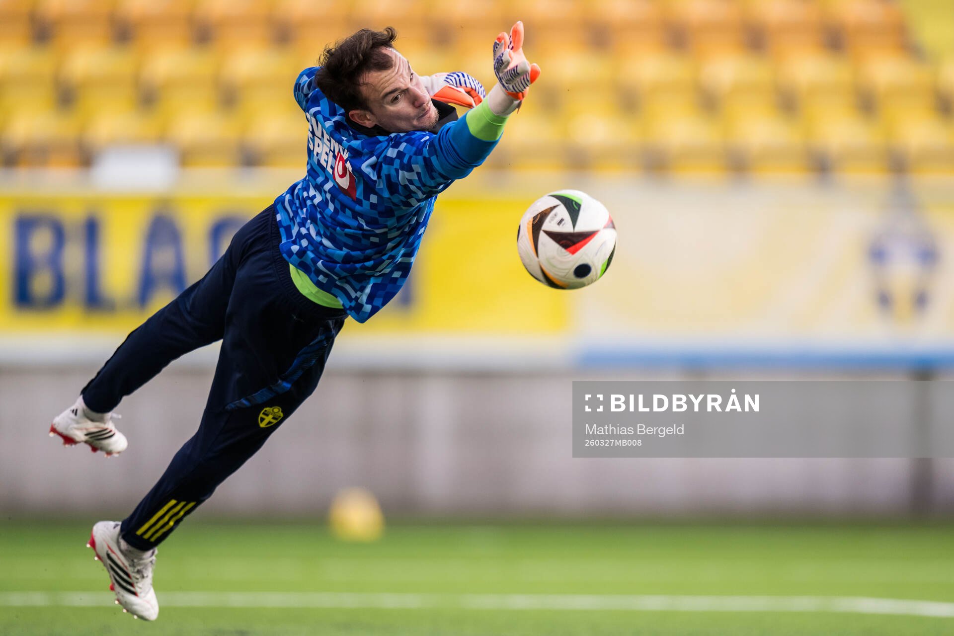 Goalkeeper Elis Bishesari of Sweden