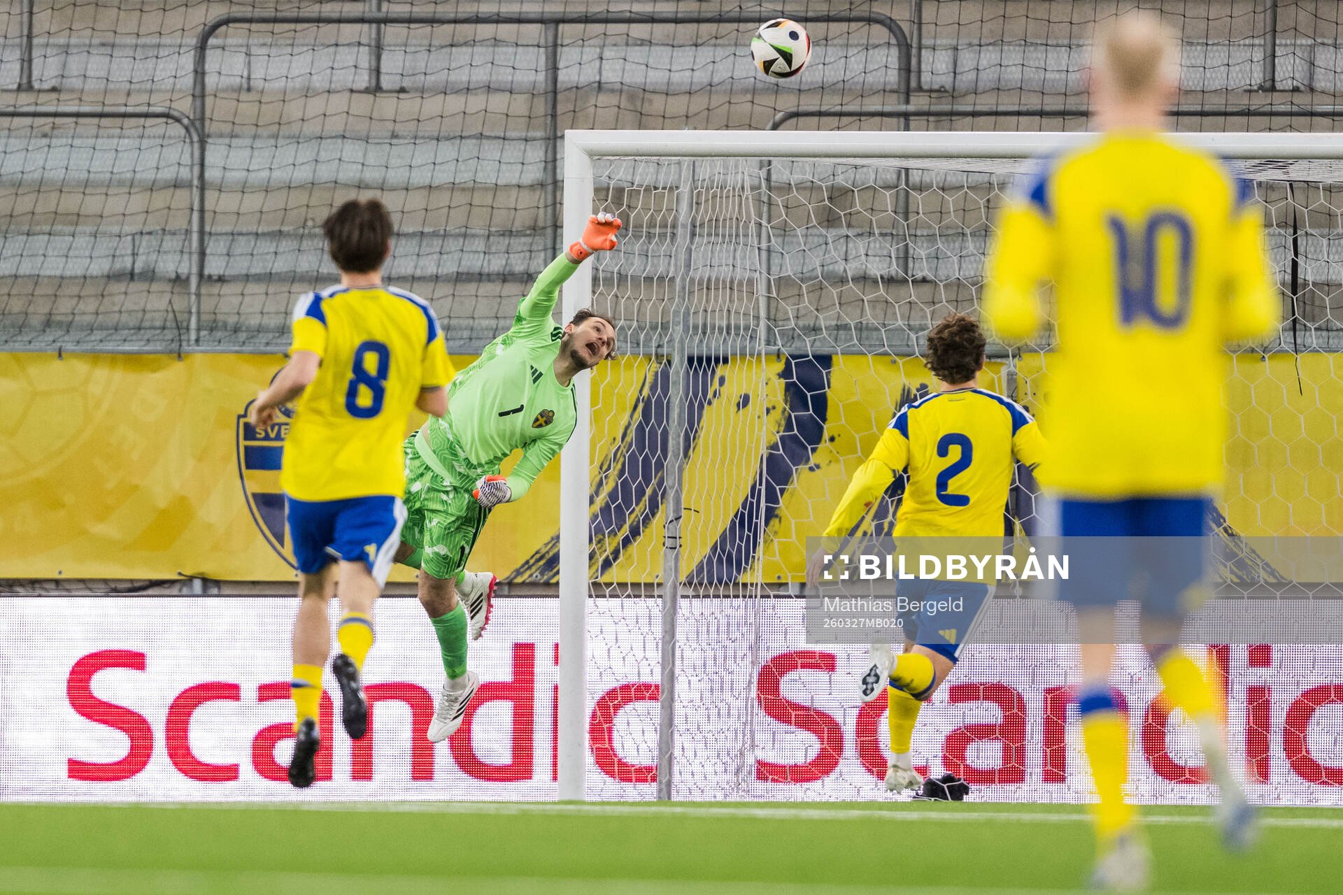 Goalkeeper Elis Bishesari of Sweden