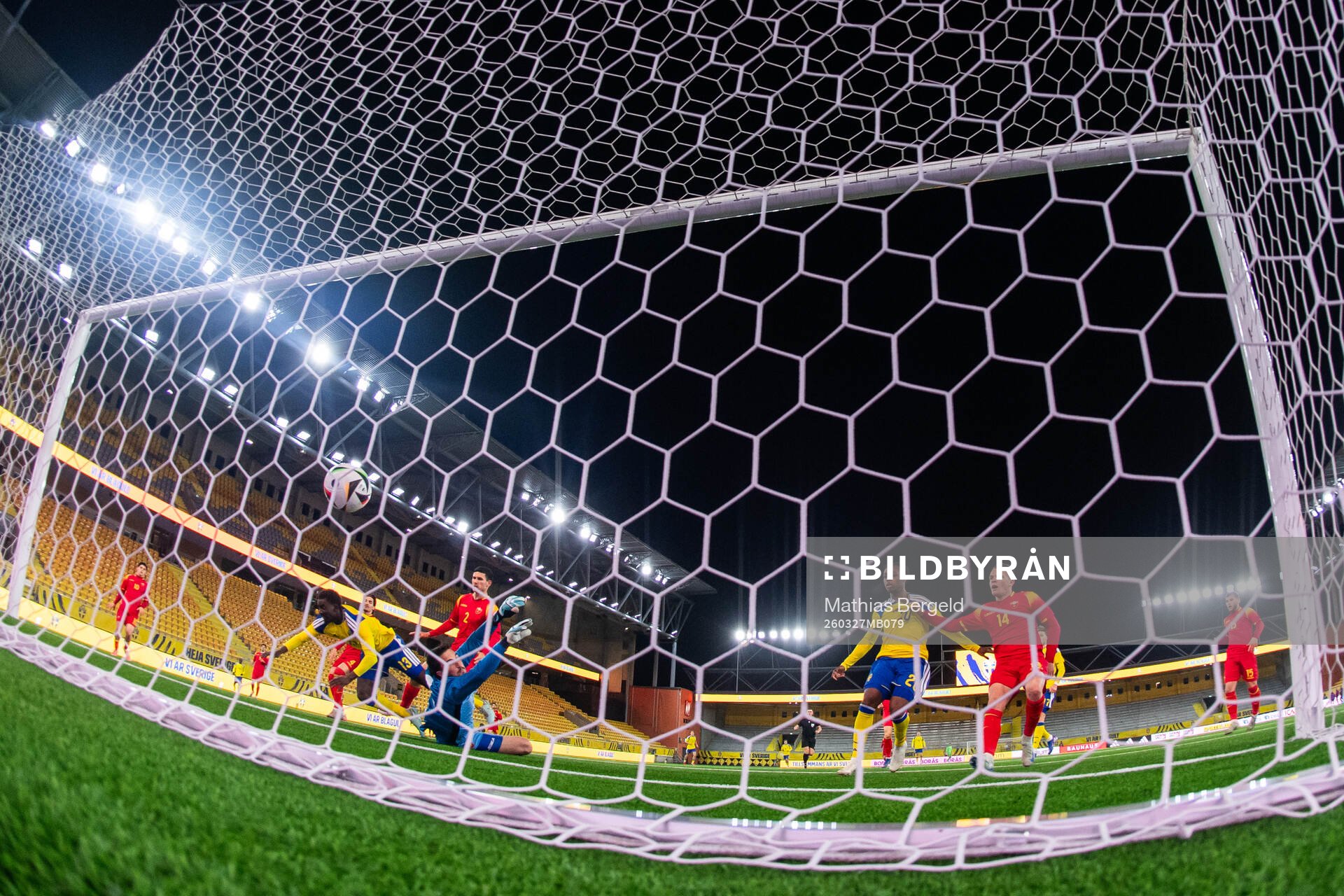 Peter Amoran of Sweden scores 2-2 in competition with
