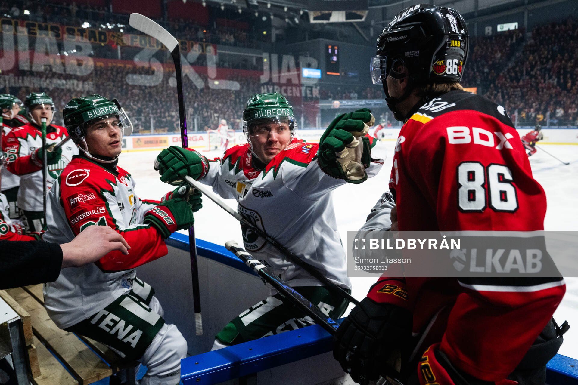 Frölundas Max Lindholm och Luleås Mathias Bromé