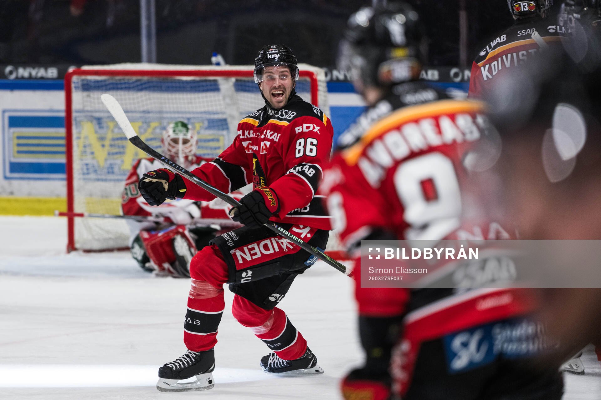 Luleås Mathias Bromé jublar