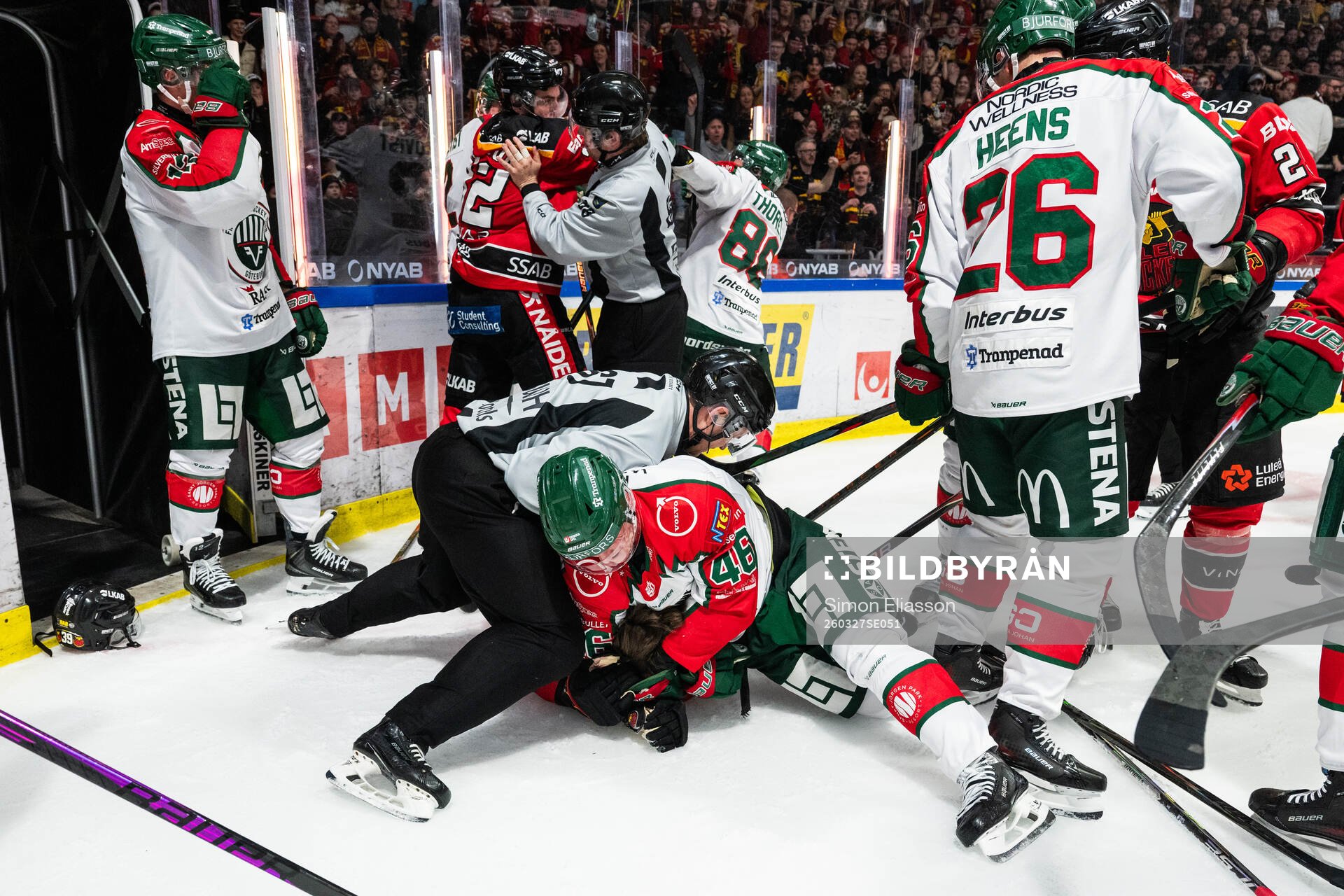 Luleås Pontus Själin och Frölundas Dominik Egli