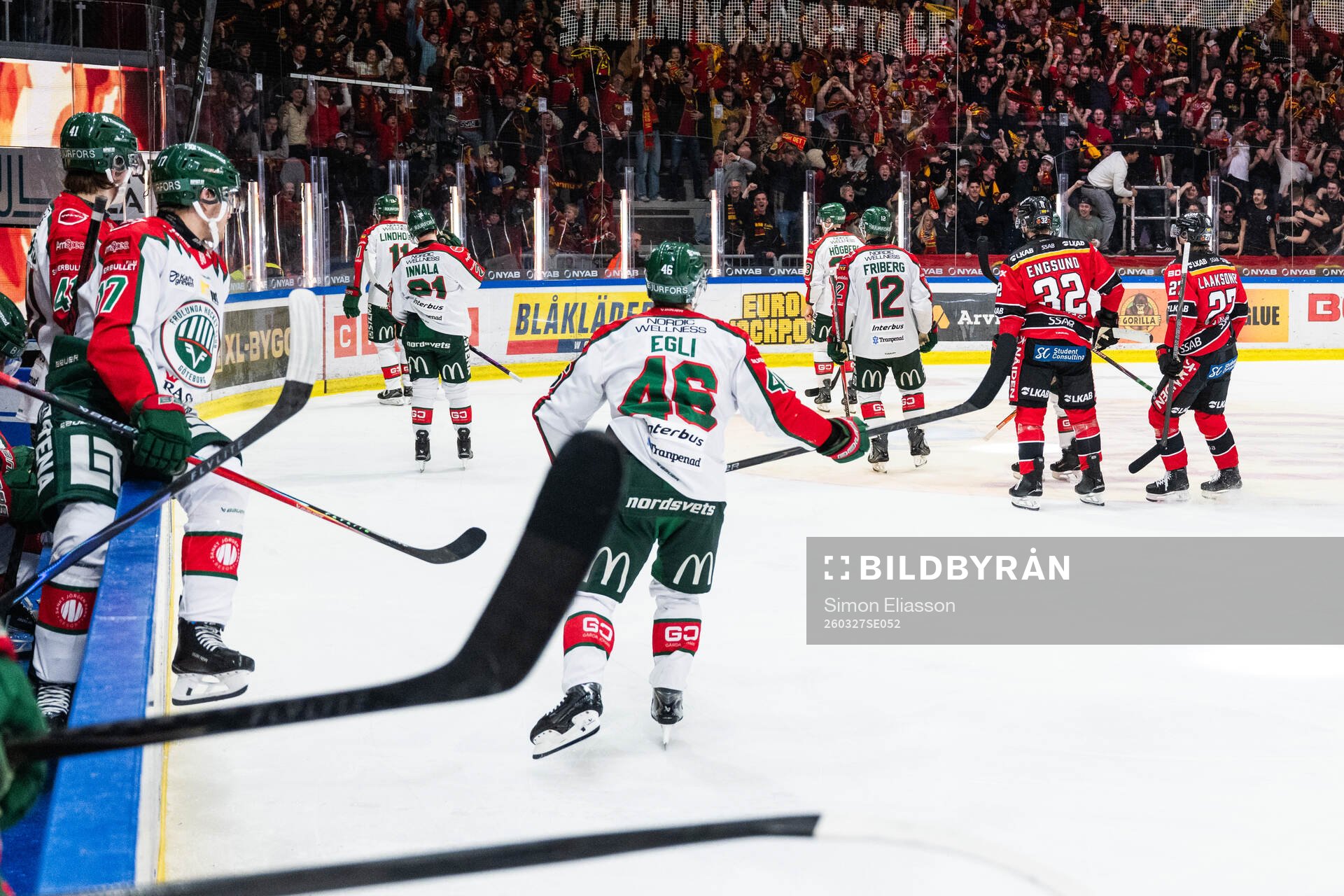 Frölundas Max Friberg, Luleås Oscar Engsund och Pontus