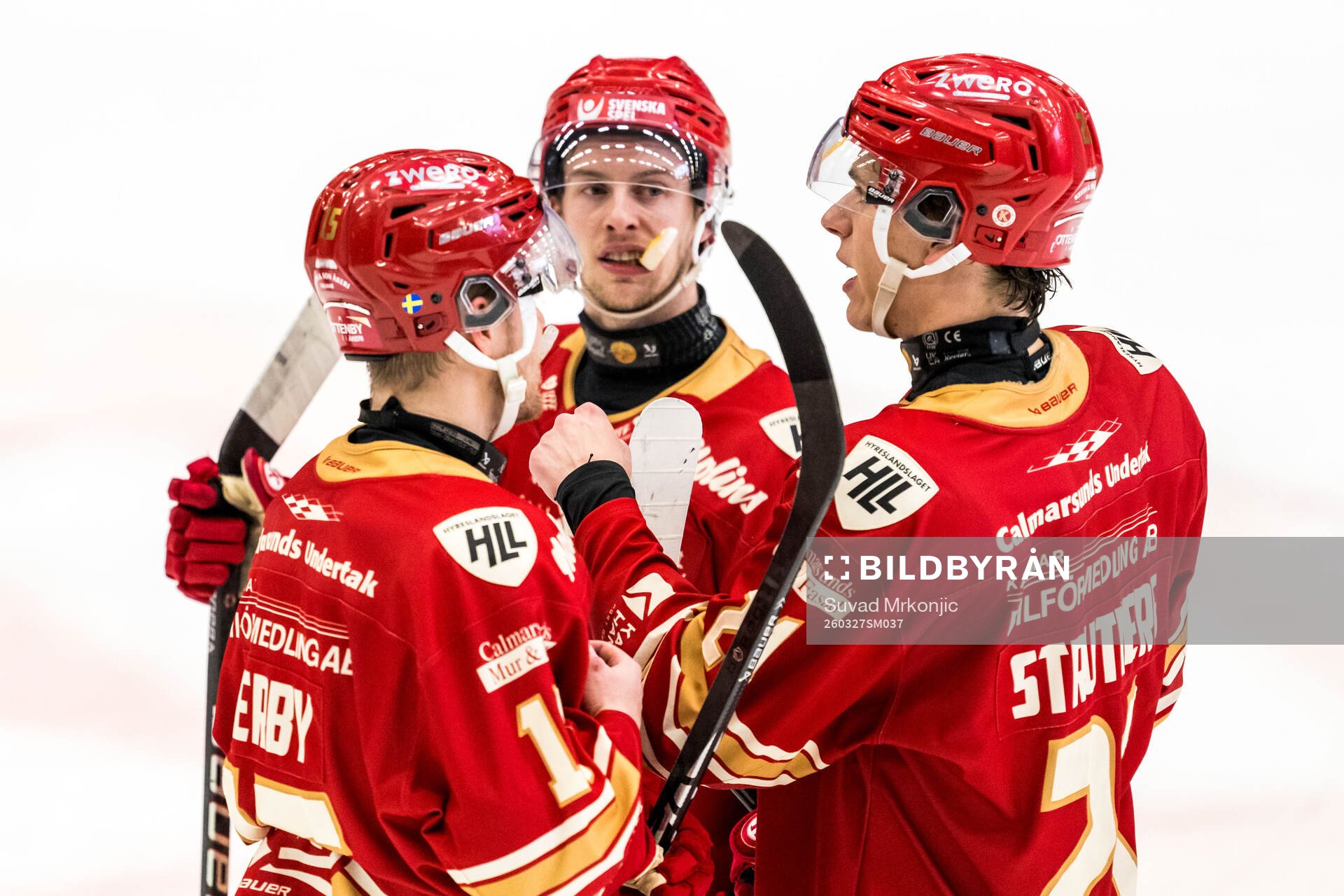 Kalmars Carl-Johan Lerby, Matt Fonteyne och Andrej Sustr