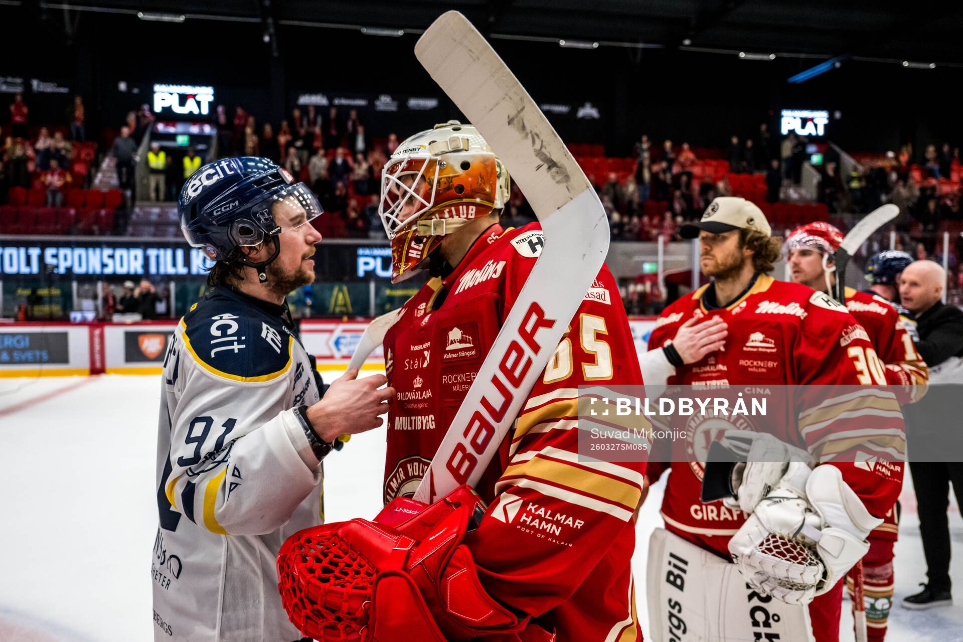 Södertäljes Andrew Vanderbeck och Kalmars målvakt Jacob
