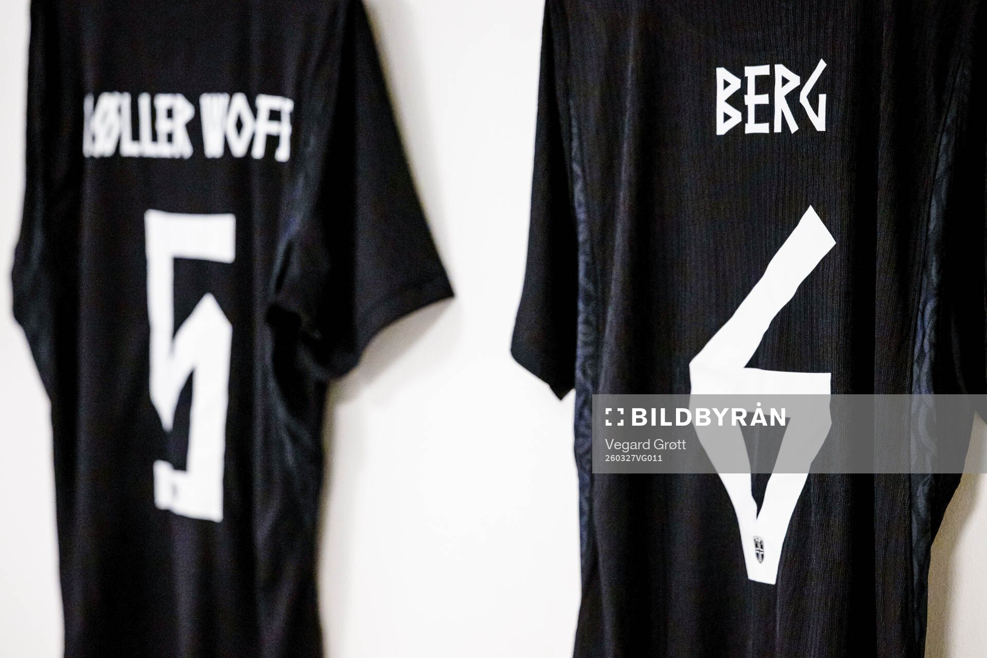 The kit of Patrick Berg of Norway in the dressing room