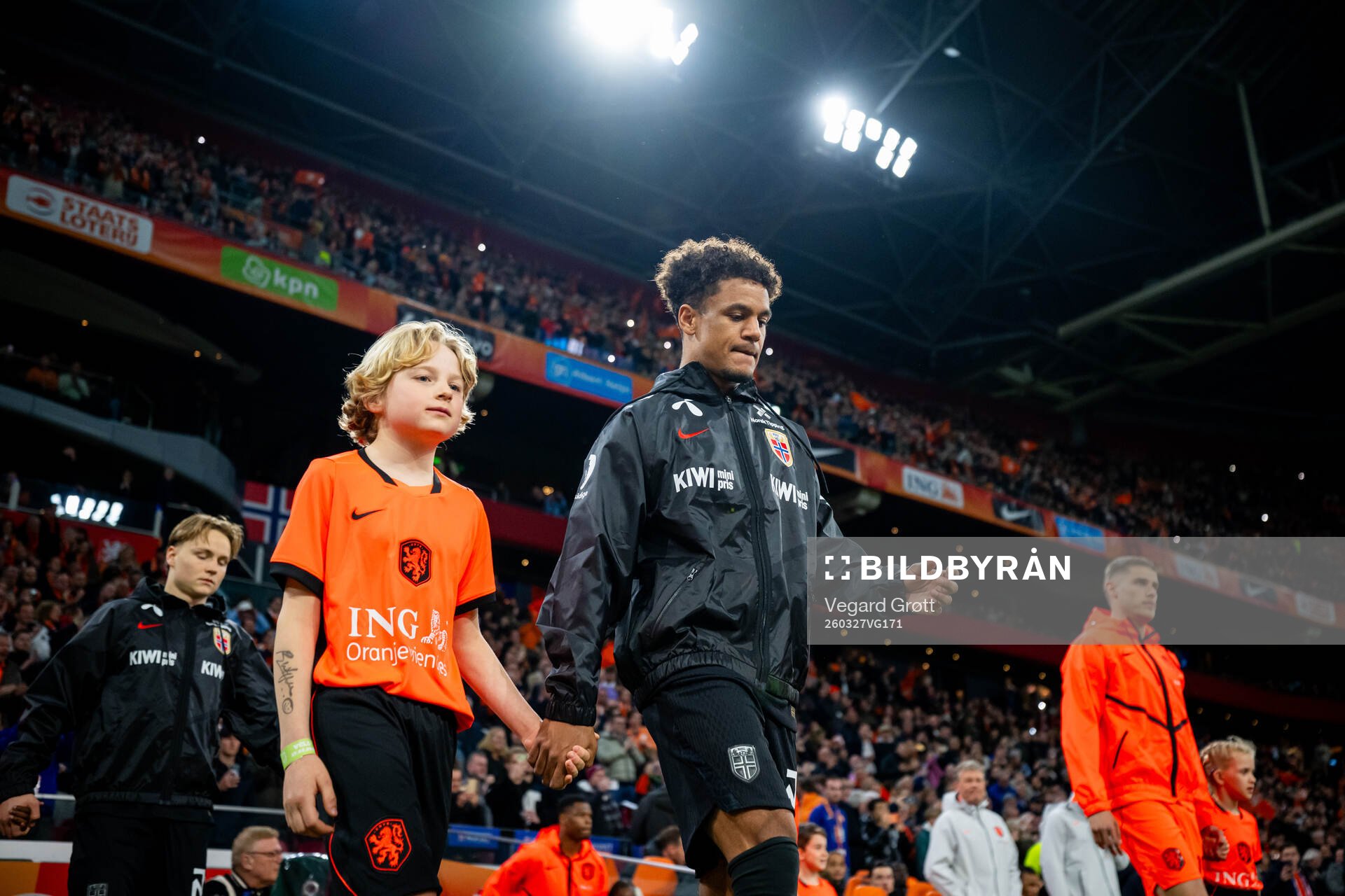Oscar Bobb of Norway enters the pitch