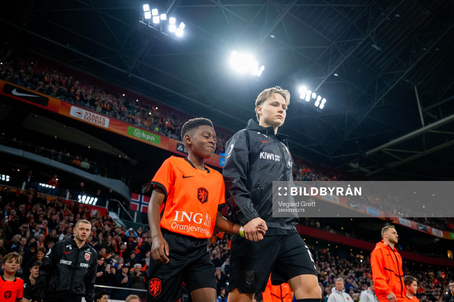 Andreas Schjelderup of Norway enters the pitch
