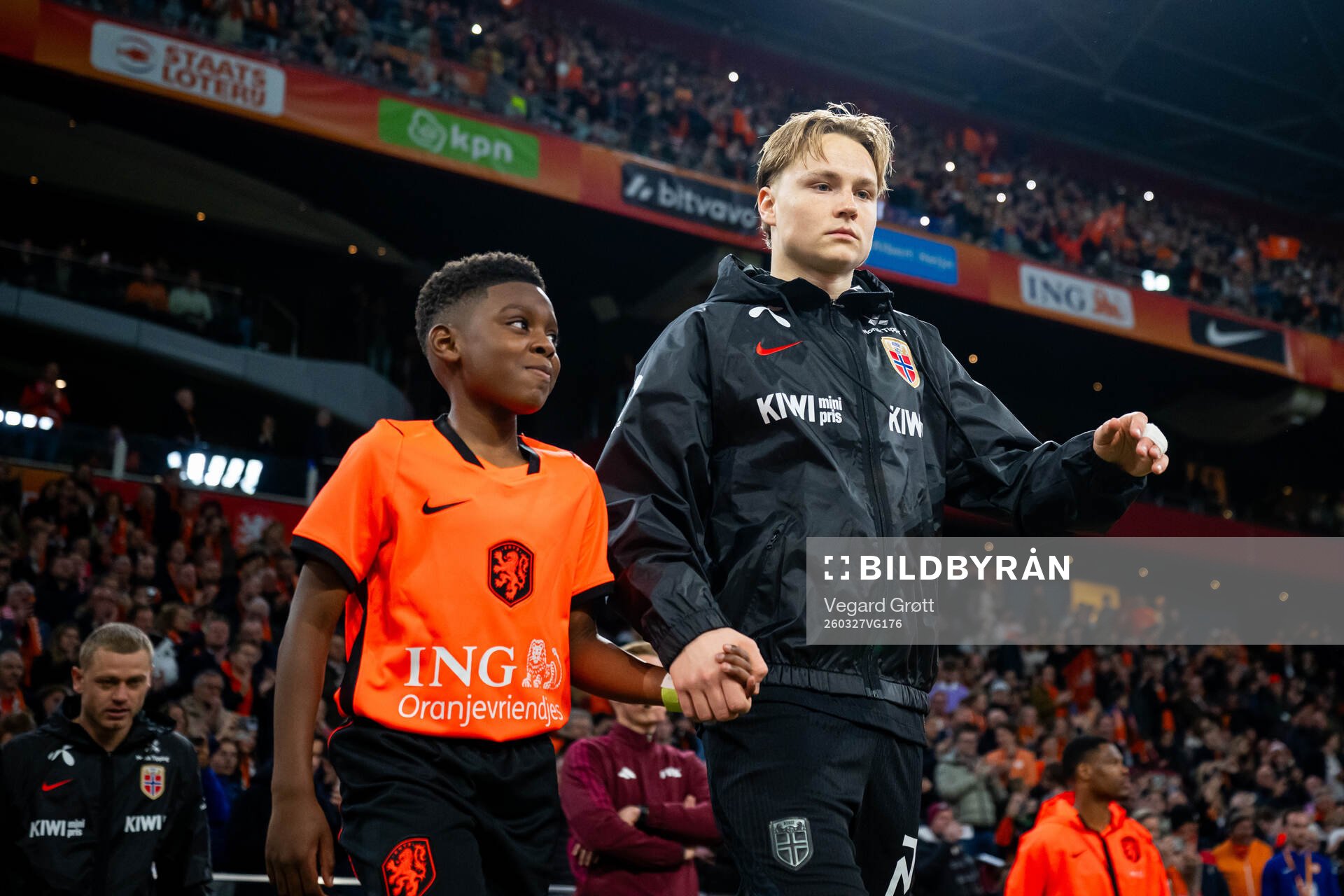 Andreas Schjelderup of Norway enters the pitch