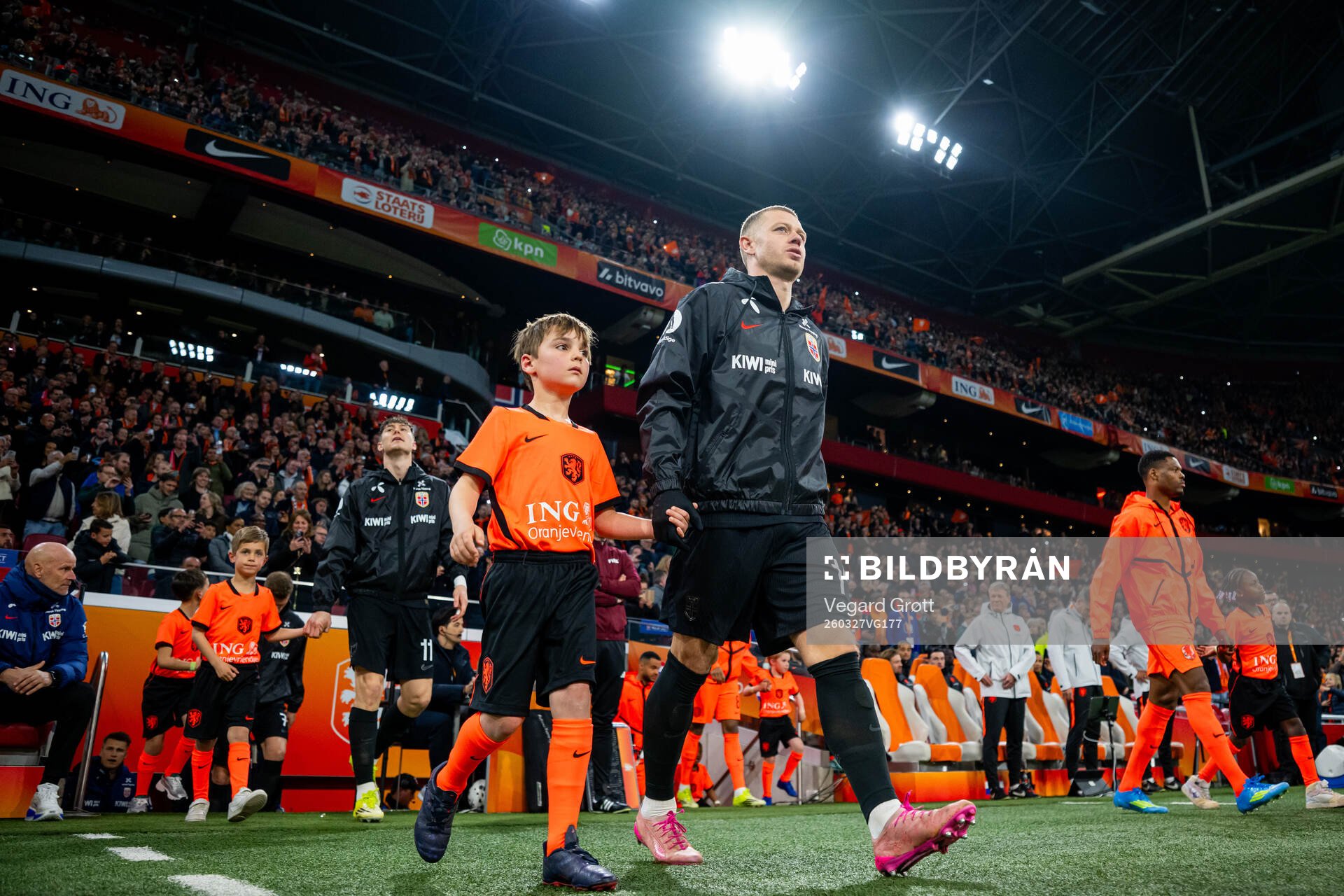 Julian Ryerson of Norway enters the pitch