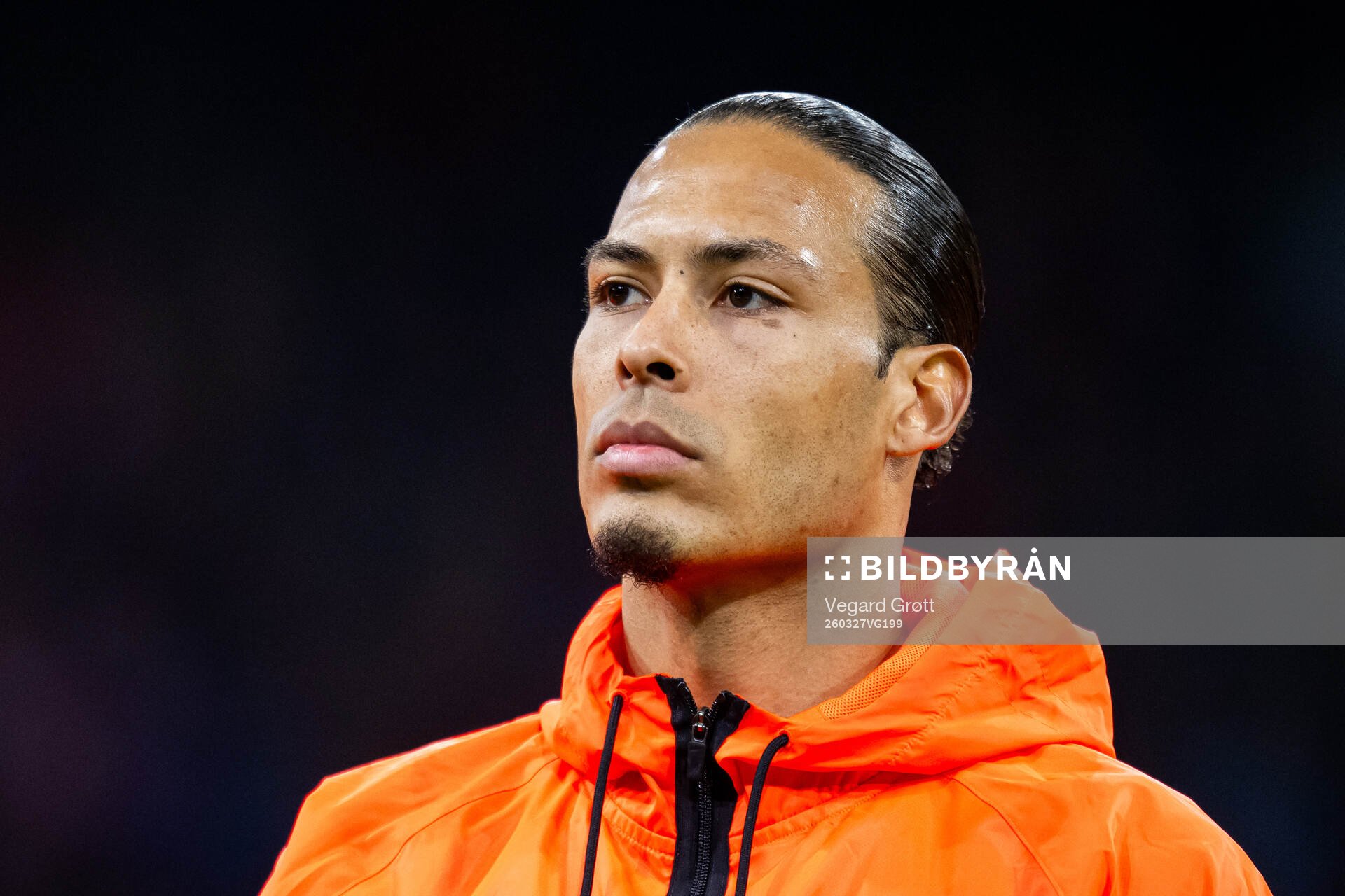 Virgil van Dijk of Netherlands line up
