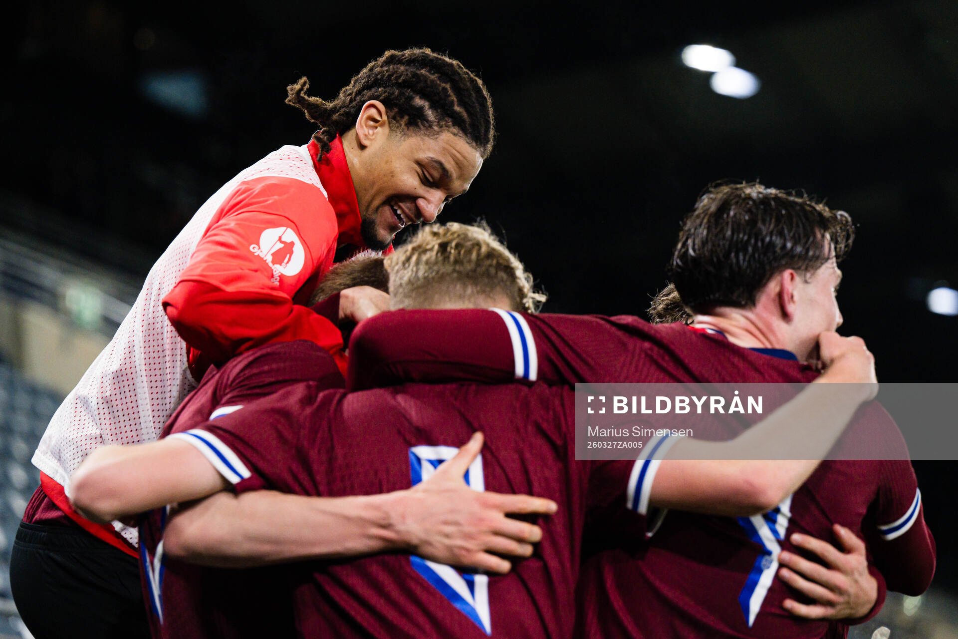 Rasmus Holten of Norway celebrates with Alwande Roaldsøy