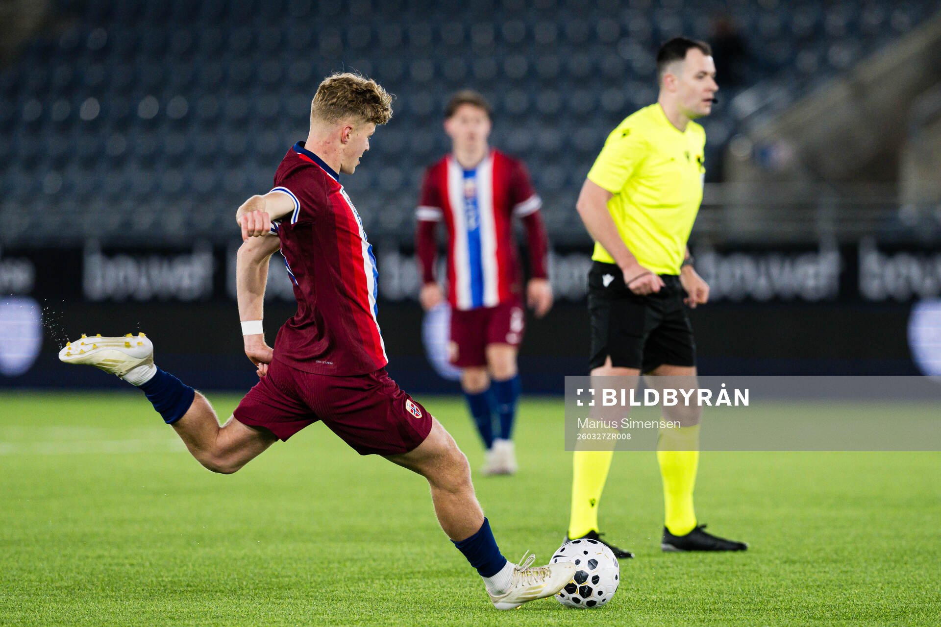 Sindre Walle Egeli of Norway scores the 2-2 goal