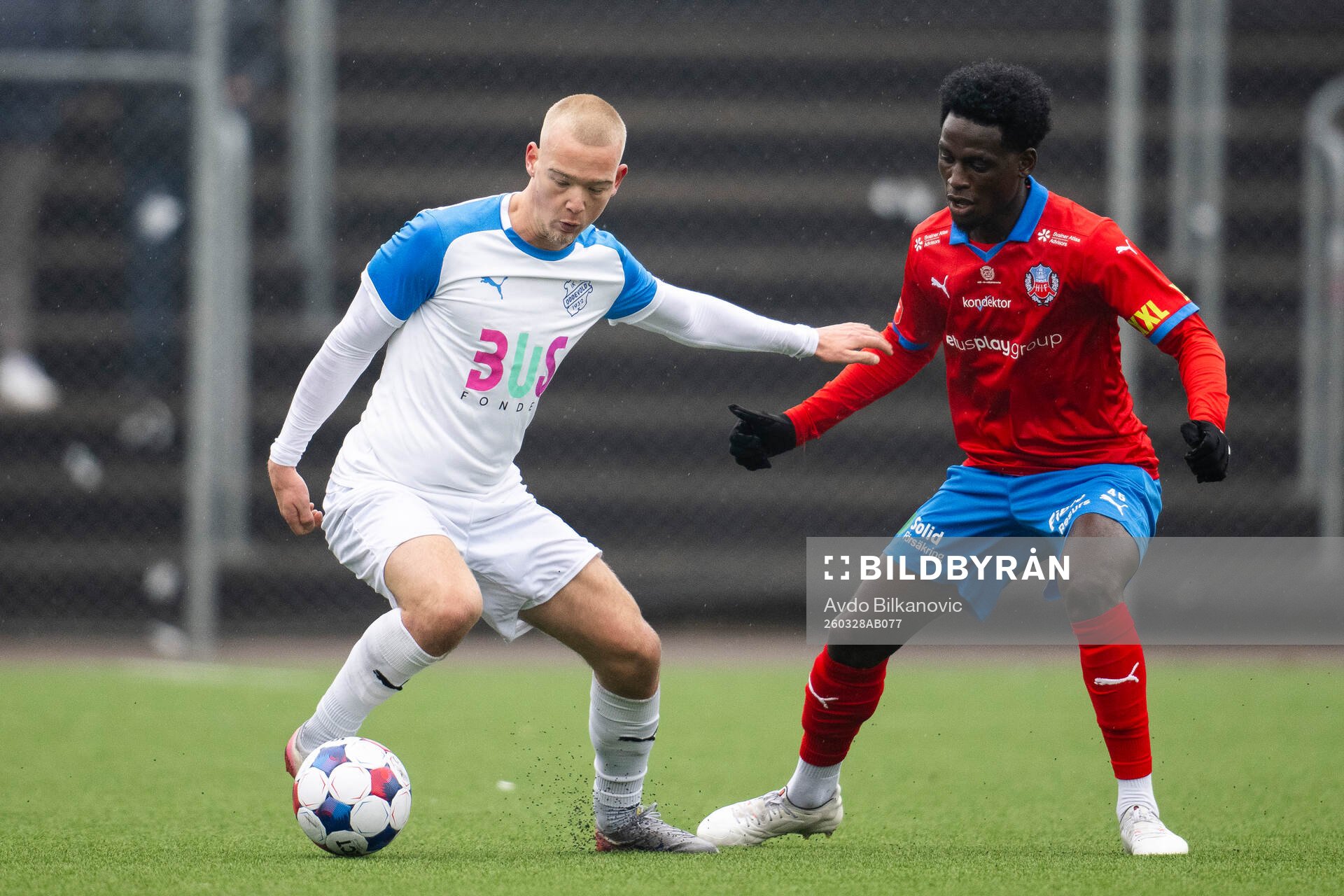 Helsingborgs Daouda Amadou och IK Oddevolds Olle Kjellman