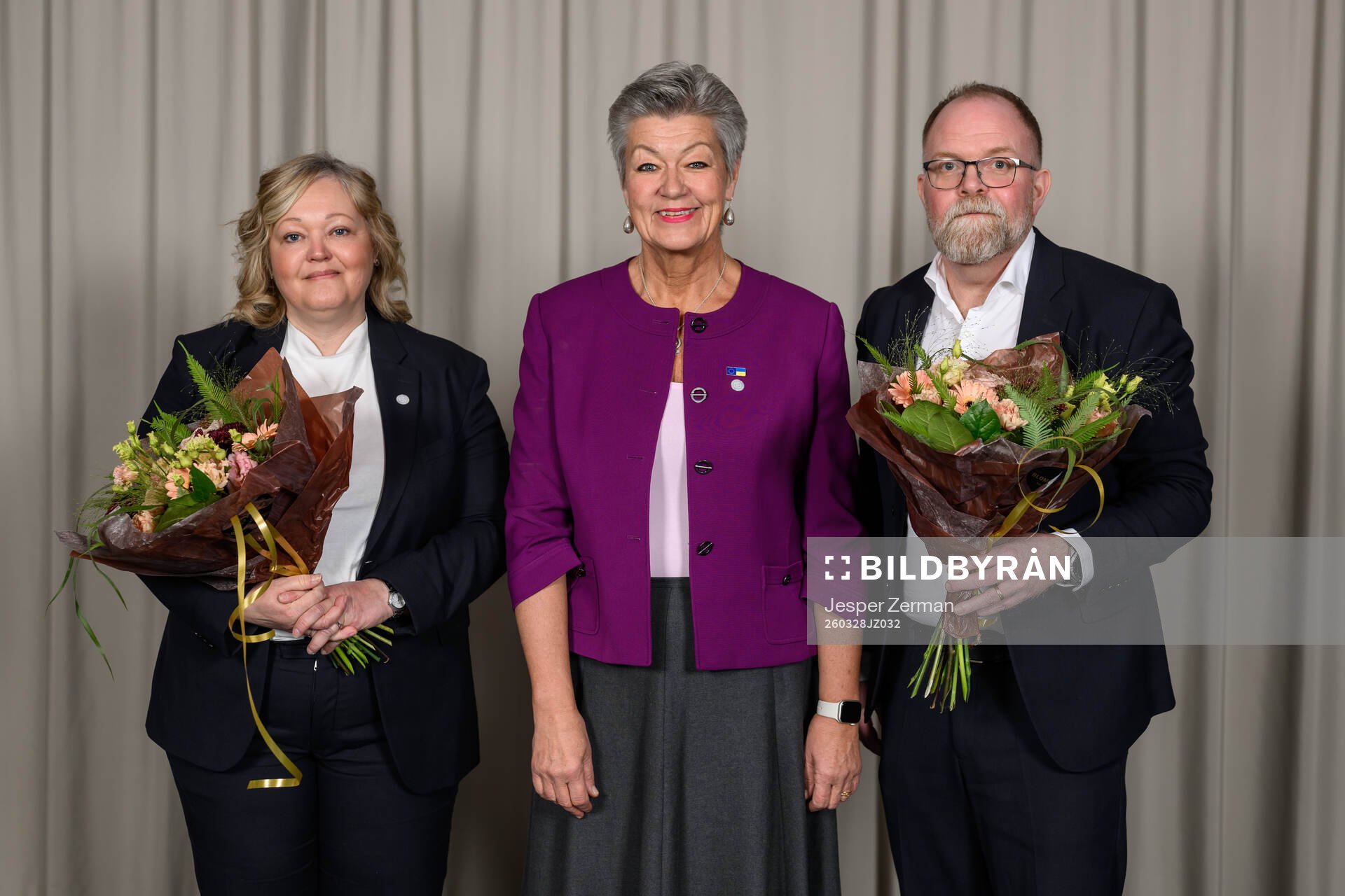 Erika Nilsson, ordförande Ylva Johansson och Anders
