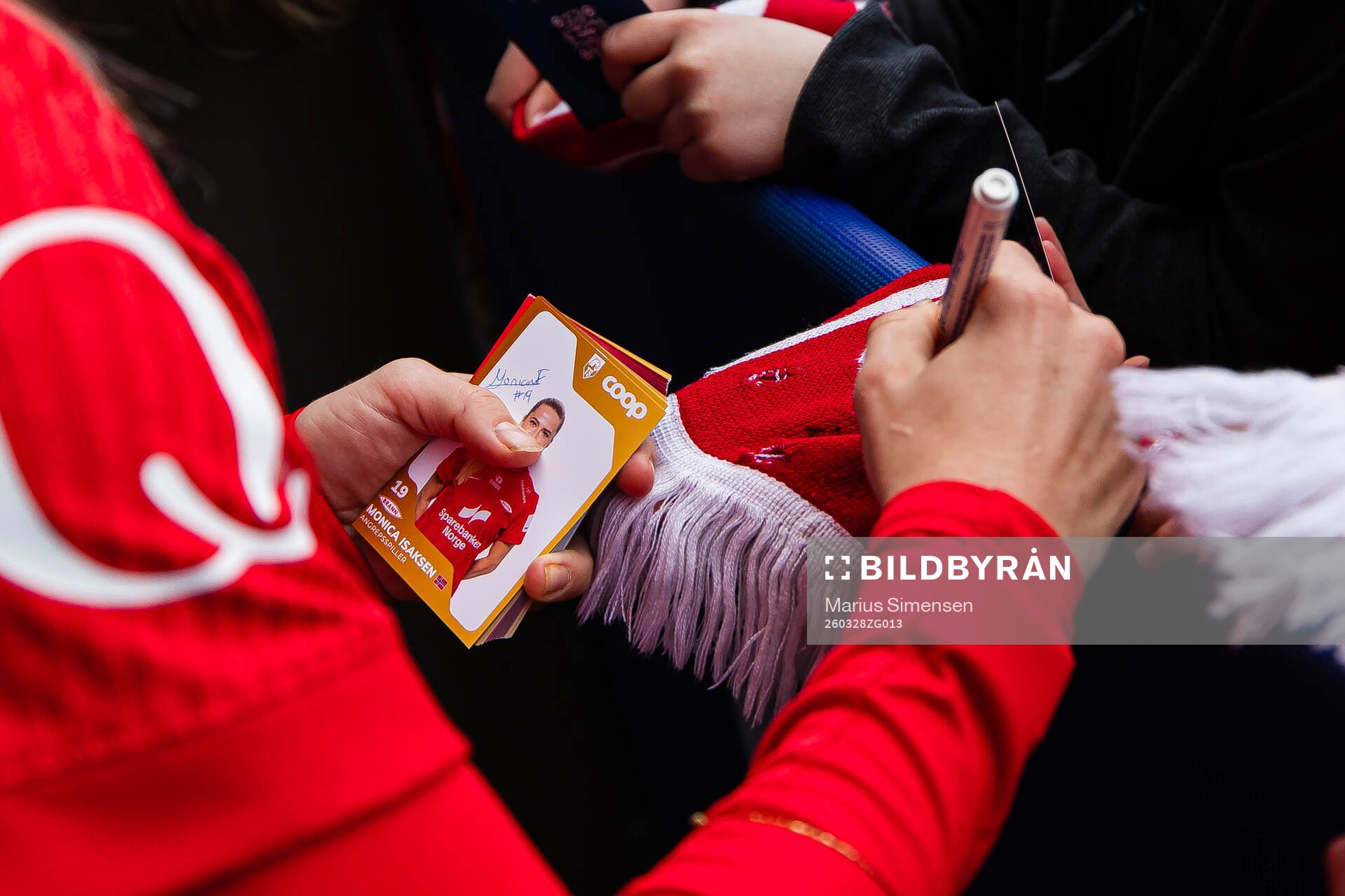 Monica Isaksen of Brann with fans