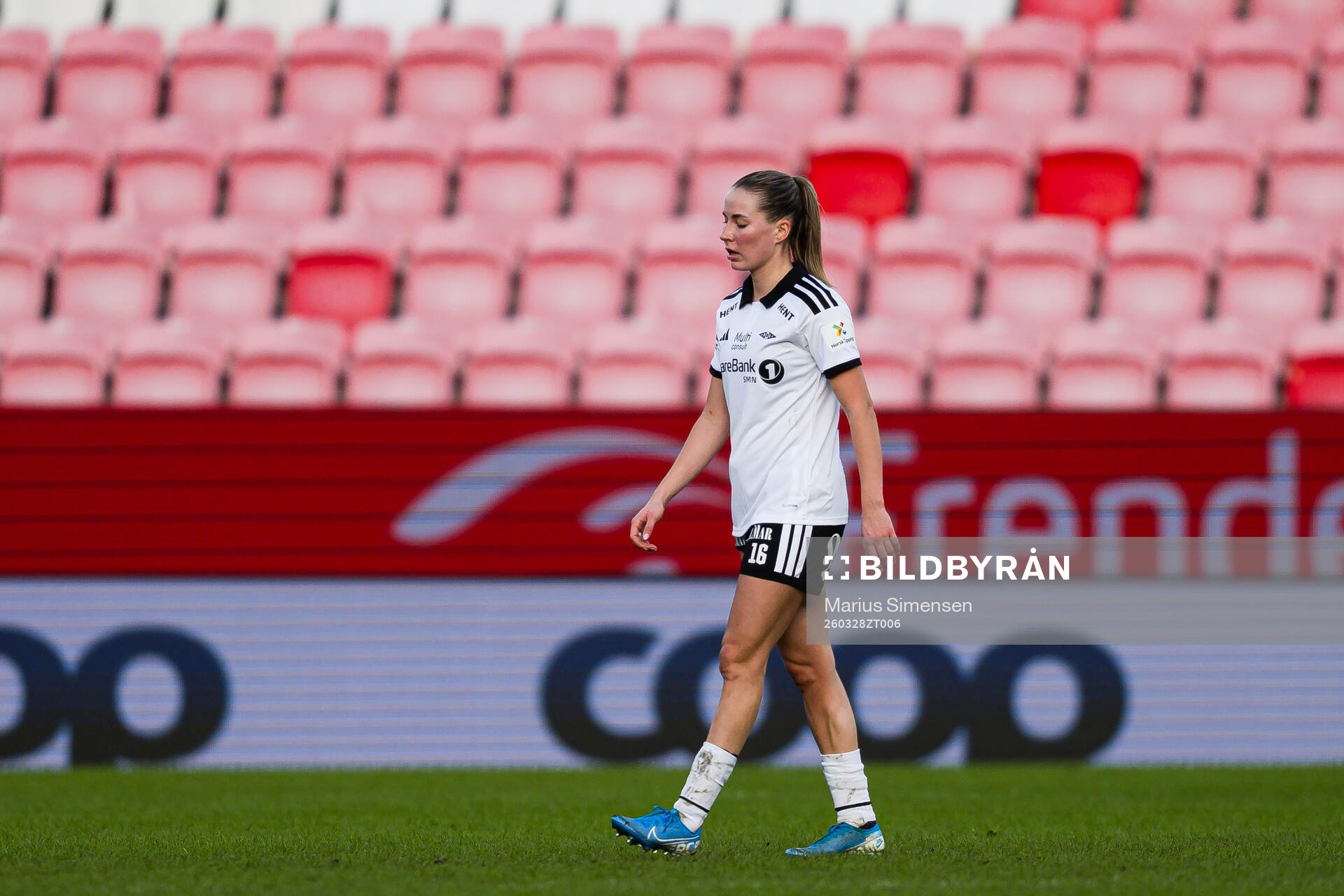 Ine Berre of Rosenborg looks dejected