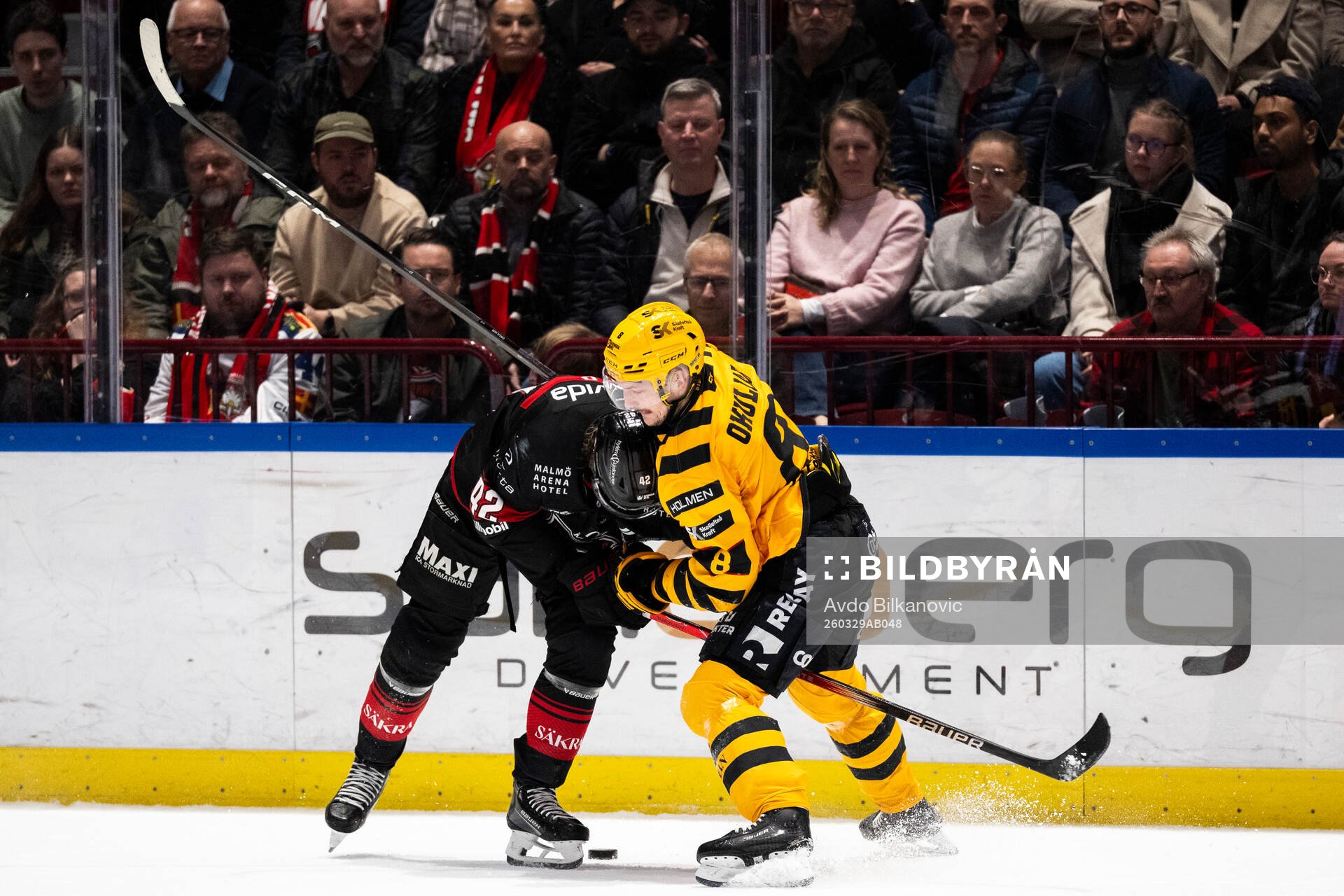 Malmö Redhawks Robin Salo och Skellefteås Oliver Okuliar