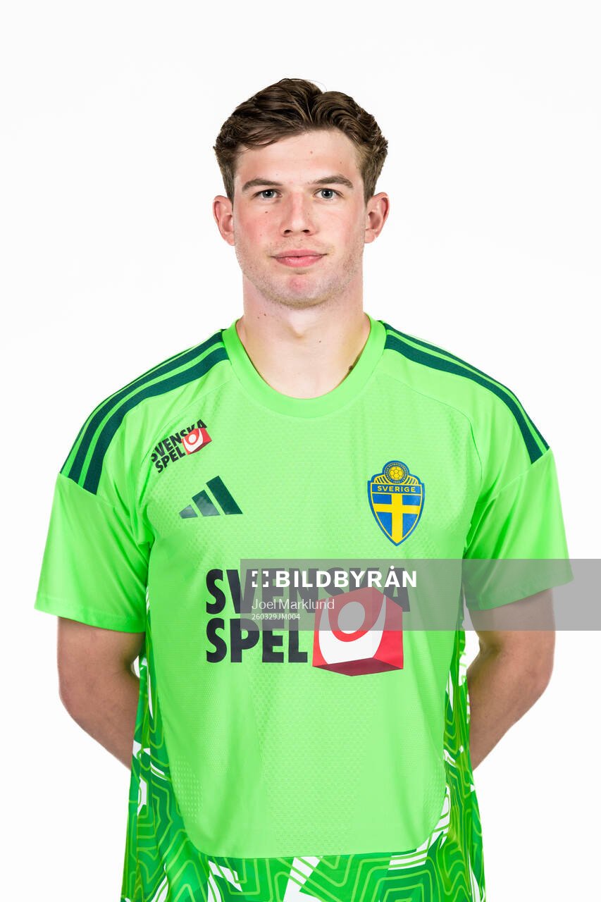 Goalkeeper Melker Ellborg of the Swedish national football