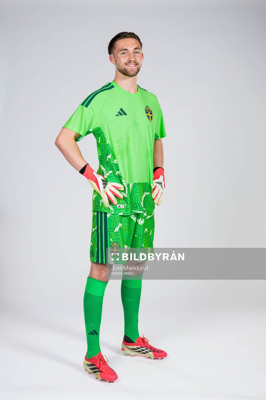 Goalkeeper Noel Törnqvist of the Swedish national football