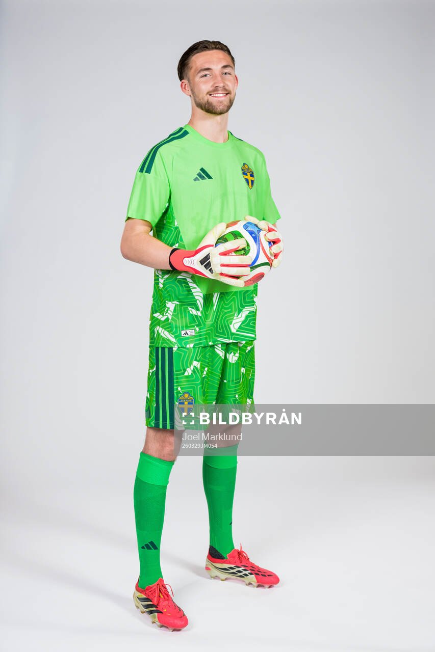 Goalkeeper Noel Törnqvist of the Swedish national football