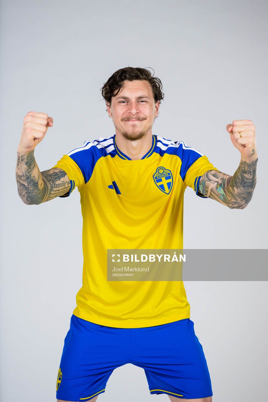 of the Swedish national football team poses for a portrait