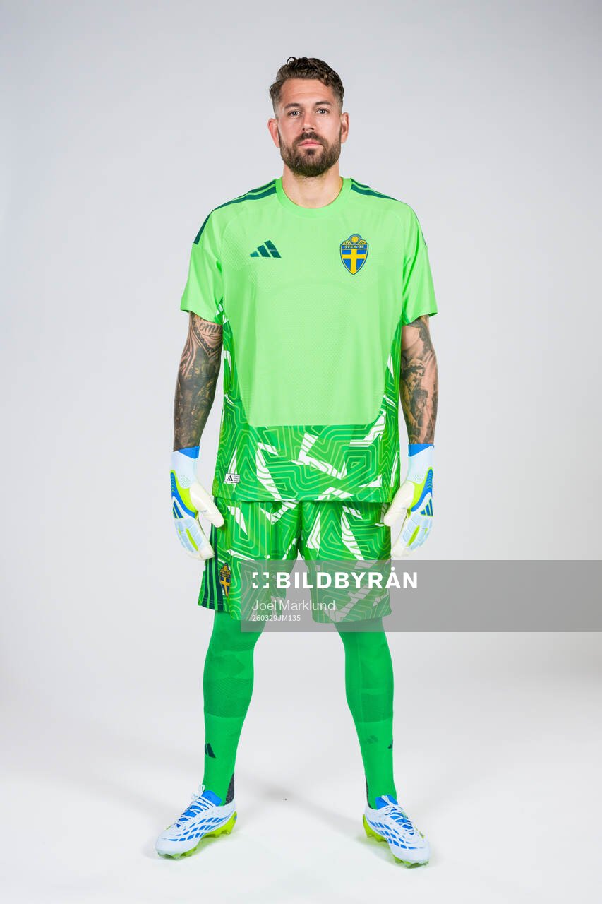 Goalkeeper Kristoffer Nordfeldt of the Swedish national