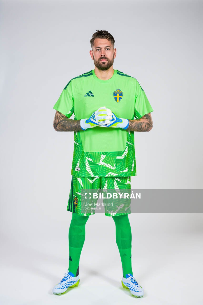 Goalkeeper Kristoffer Nordfeldt of the Swedish national