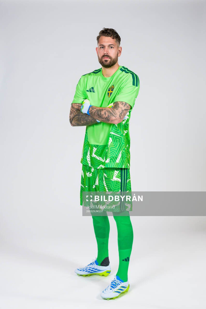 Goalkeeper Kristoffer Nordfeldt of the Swedish national