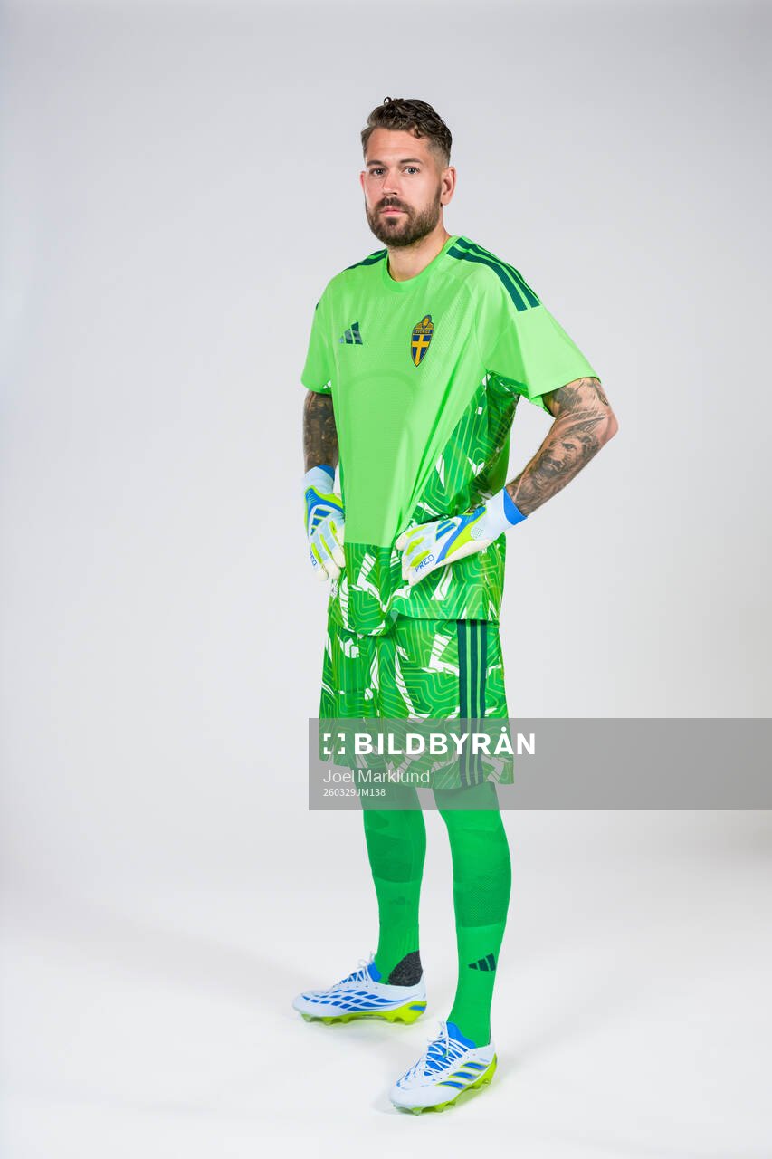 Goalkeeper Kristoffer Nordfeldt of the Swedish national