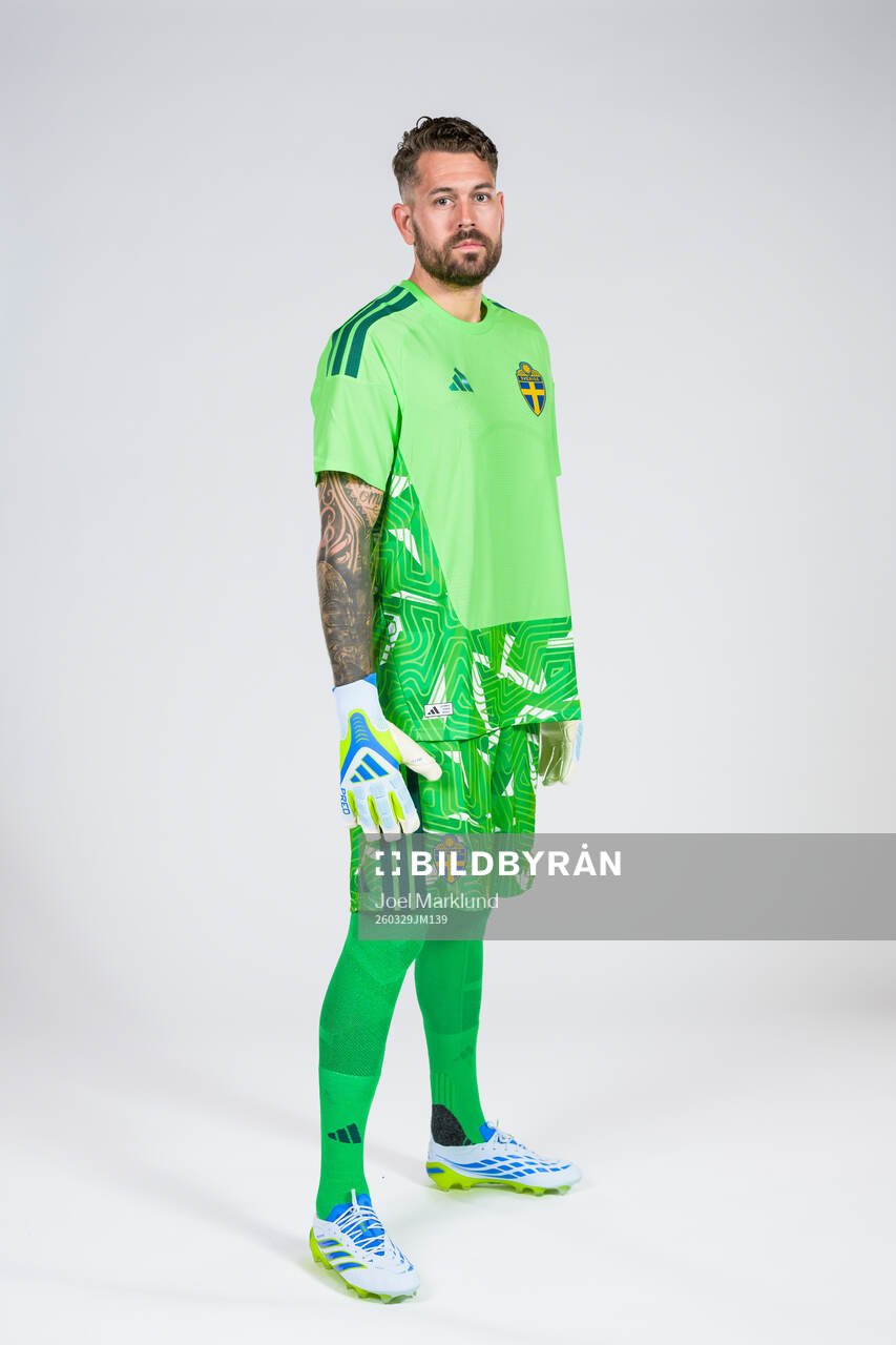 Goalkeeper Kristoffer Nordfeldt of the Swedish national