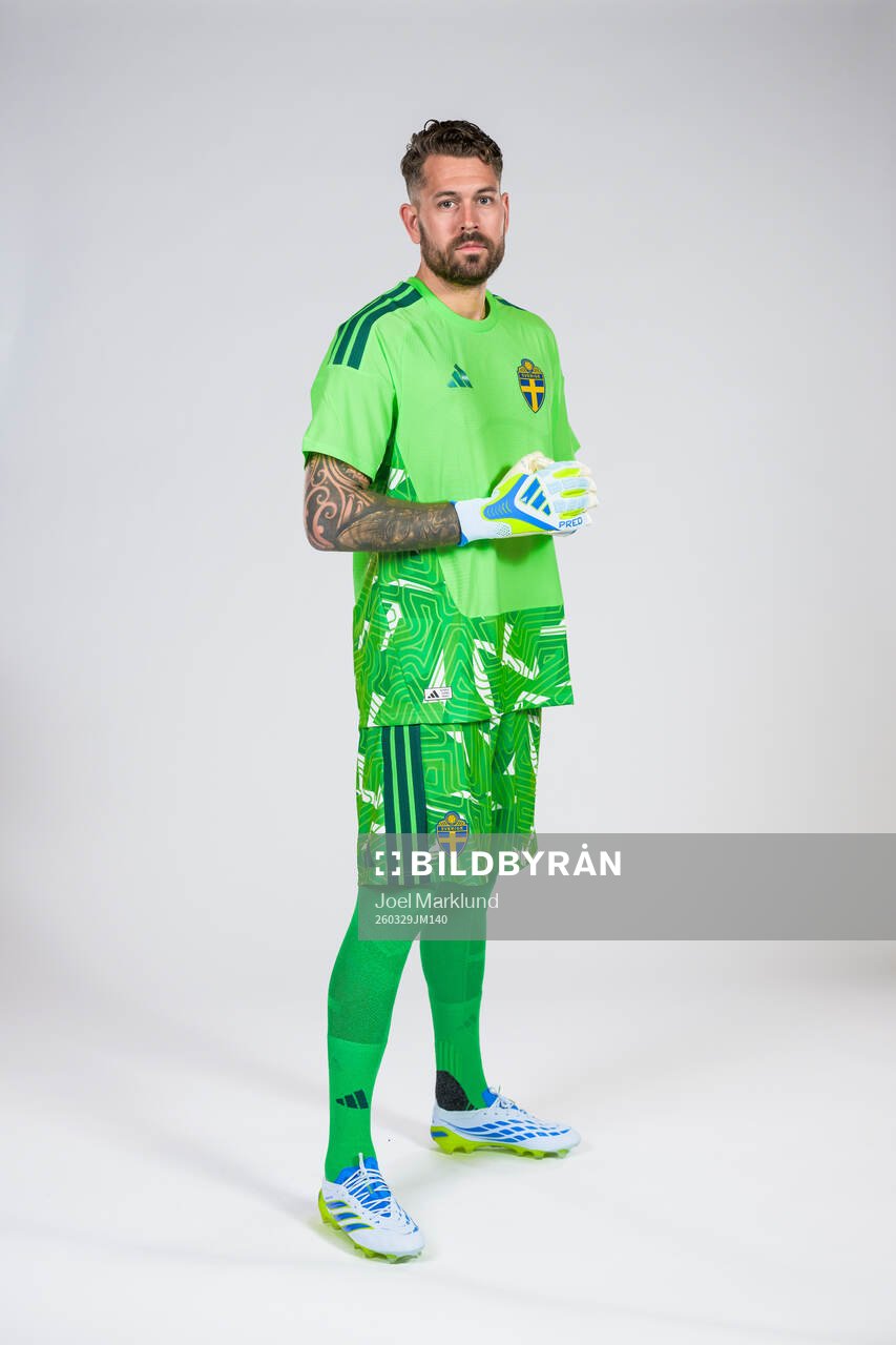 Goalkeeper Kristoffer Nordfeldt of the Swedish national