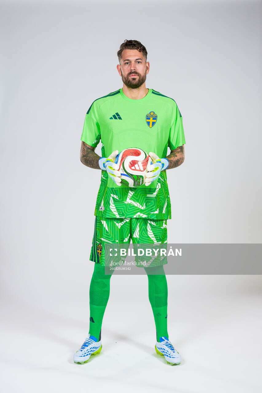 Goalkeeper Kristoffer Nordfeldt of the Swedish national