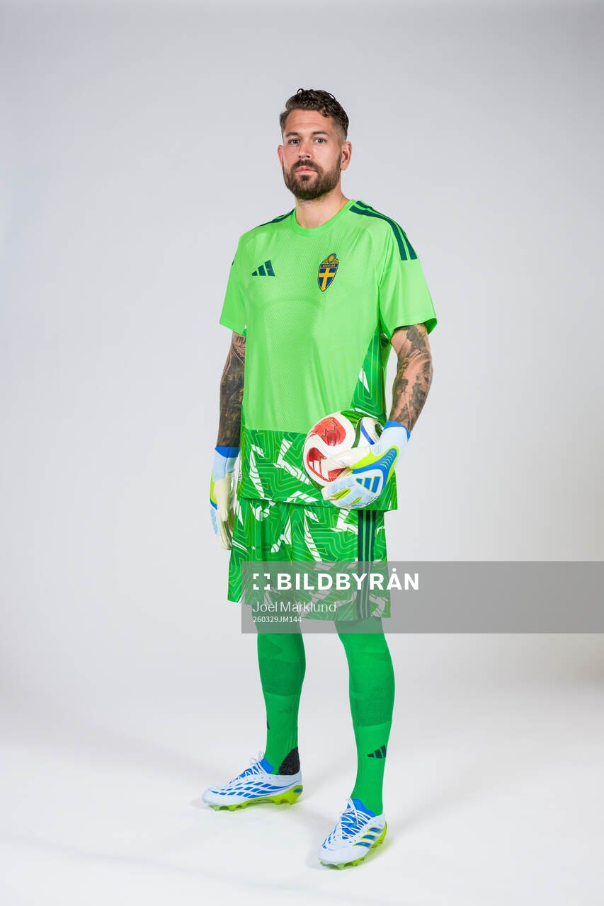 Goalkeeper Kristoffer Nordfeldt of the Swedish national