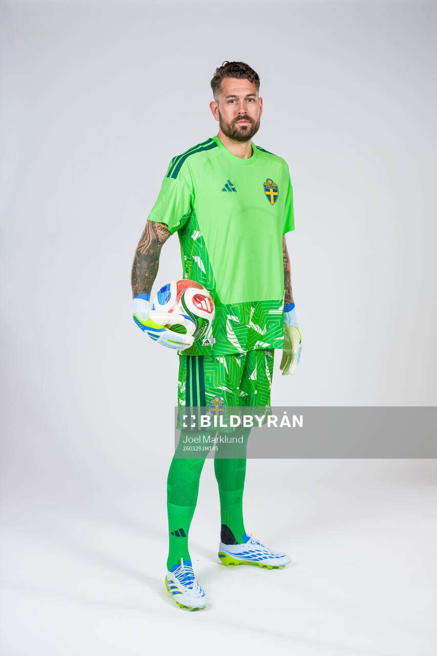 Goalkeeper Kristoffer Nordfeldt of the Swedish national