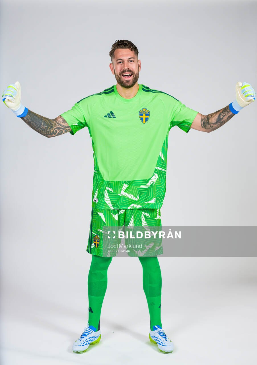 Goalkeeper Kristoffer Nordfeldt of the Swedish national