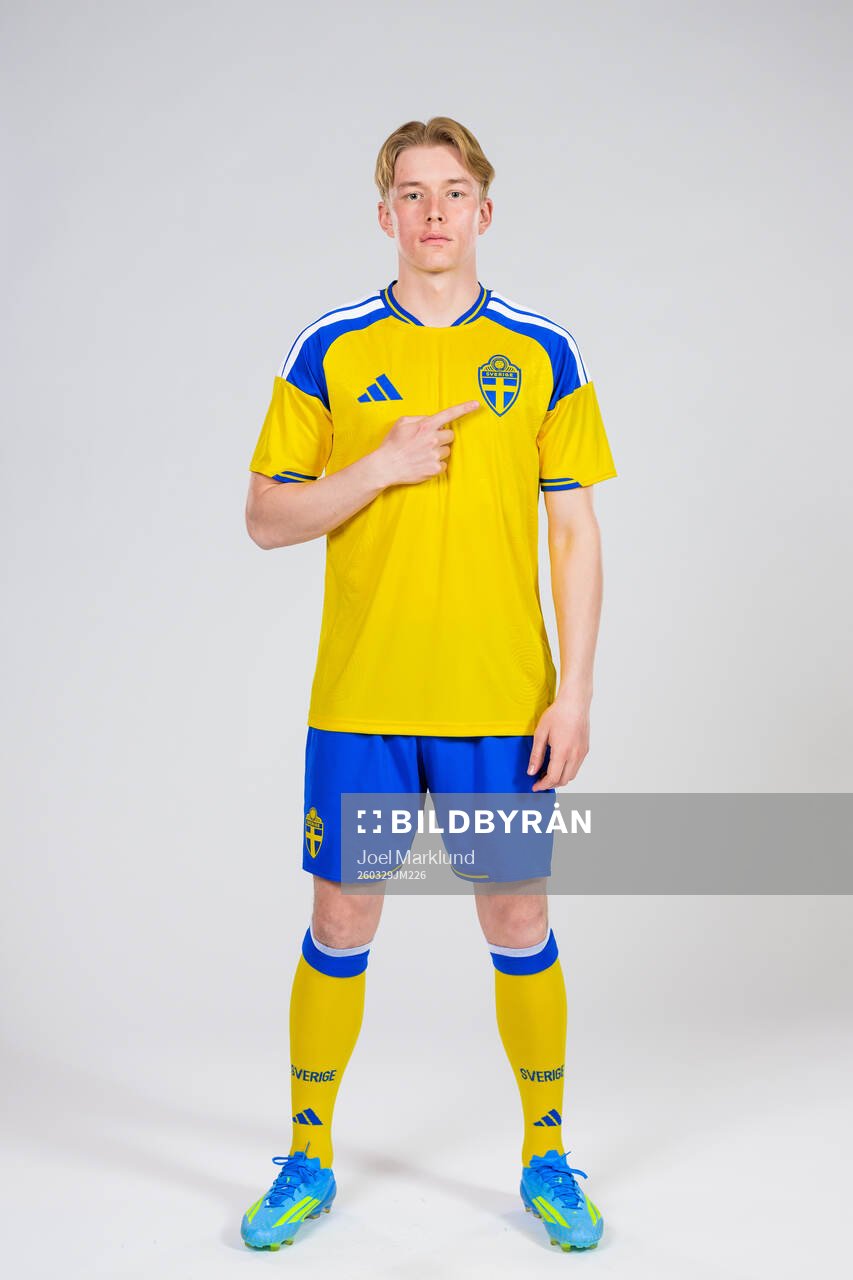 Daniel Svensson of the Swedish national football team poses