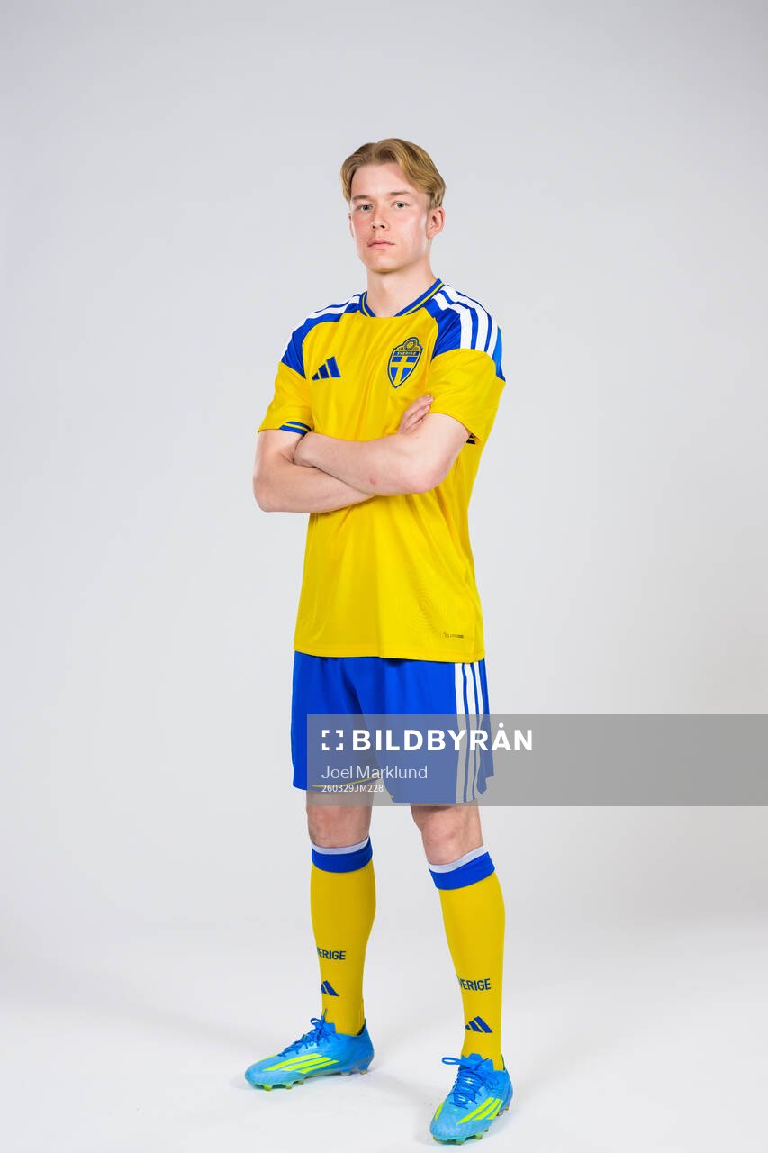 Daniel Svensson of the Swedish national football team poses