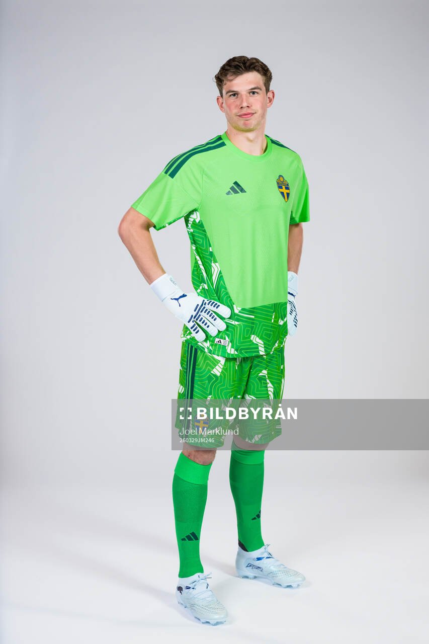 Goalkeeper Melker Ellborg of the Swedish national football