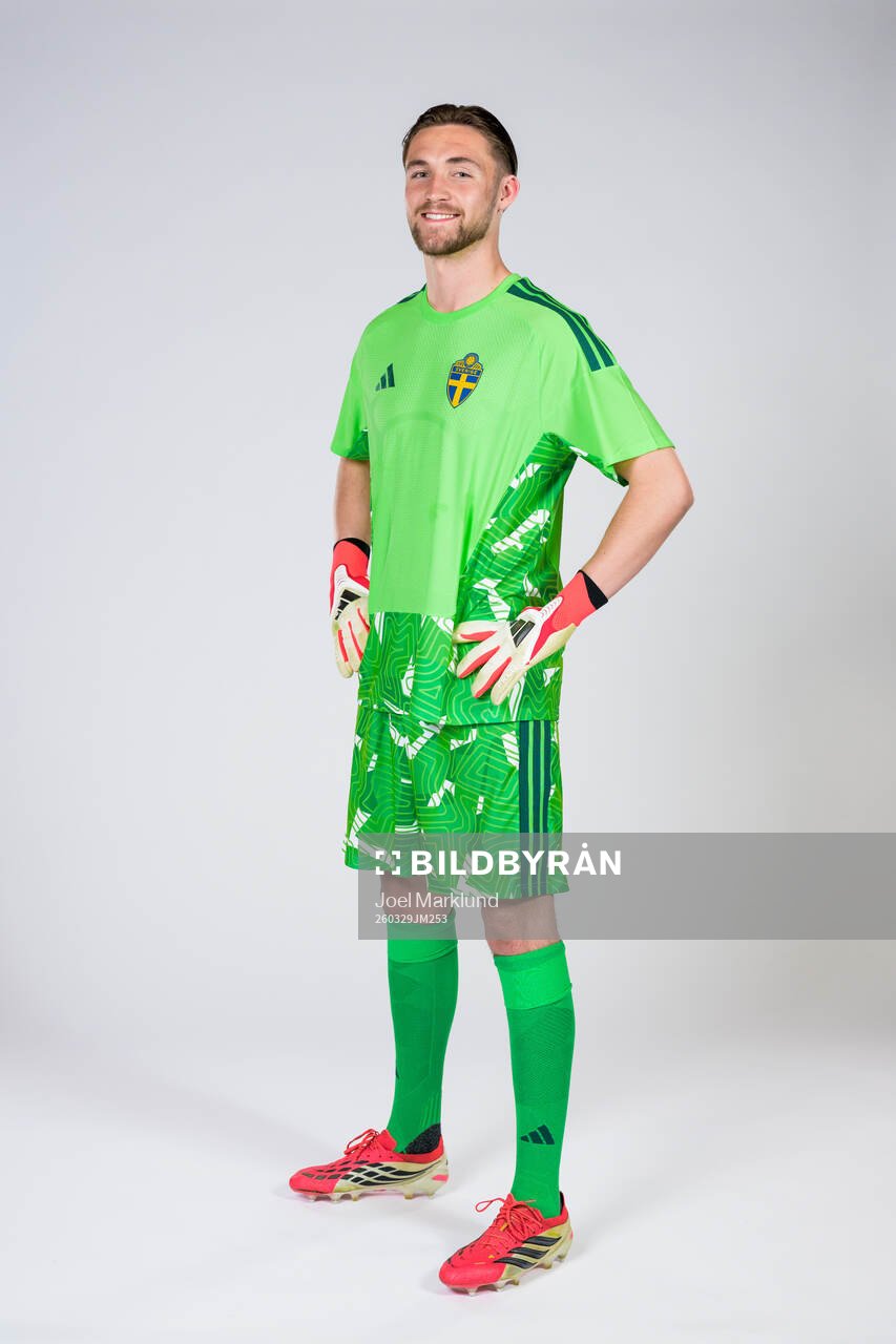 Goalkeeper Noel Törnqvist of the Swedish national football