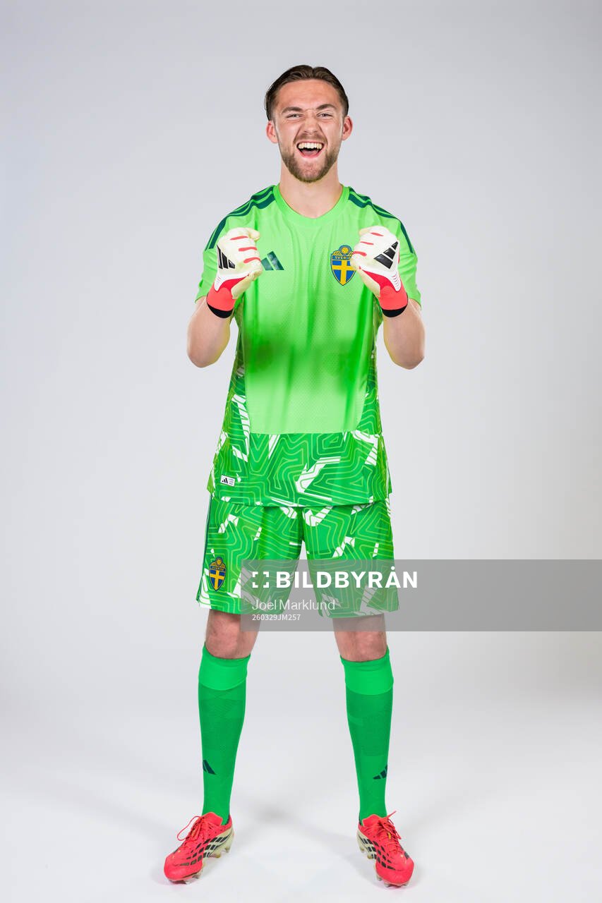 Goalkeeper Noel Törnqvist of the Swedish national football