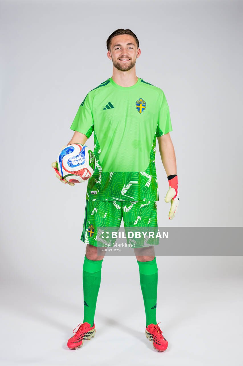 Goalkeeper Noel Törnqvist of the Swedish national football