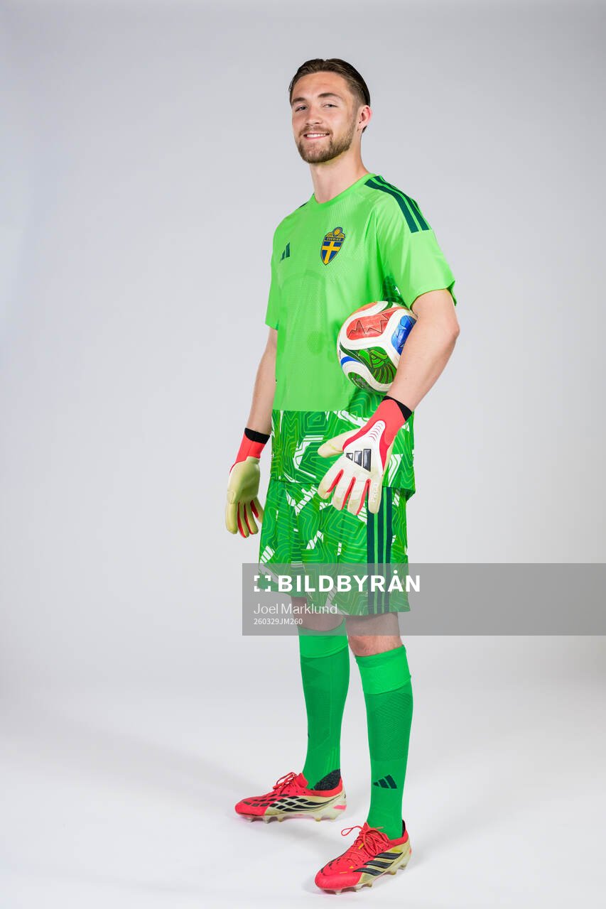 Goalkeeper Noel Törnqvist of the Swedish national football