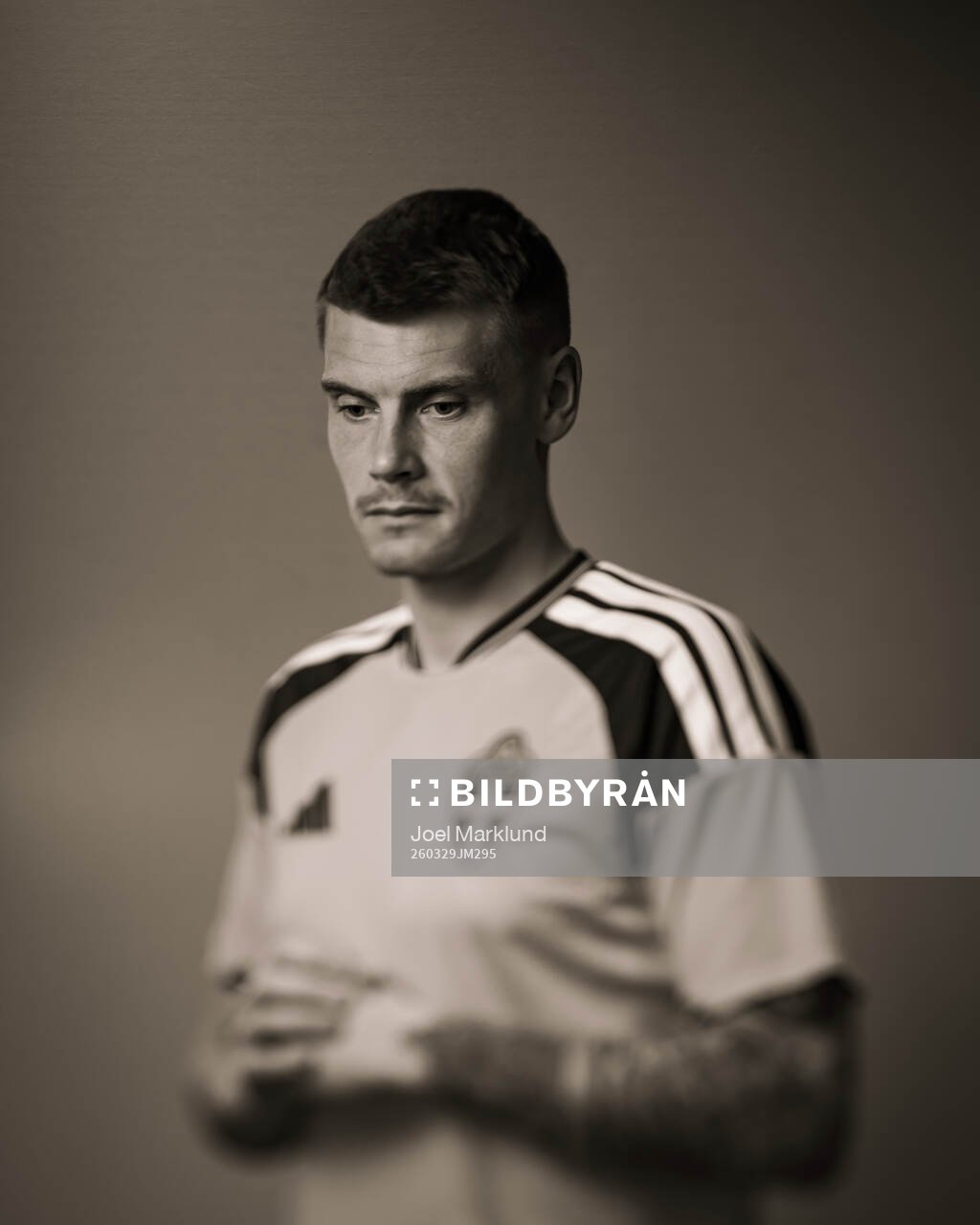 Eric Smith of the Swedish national football team poses for