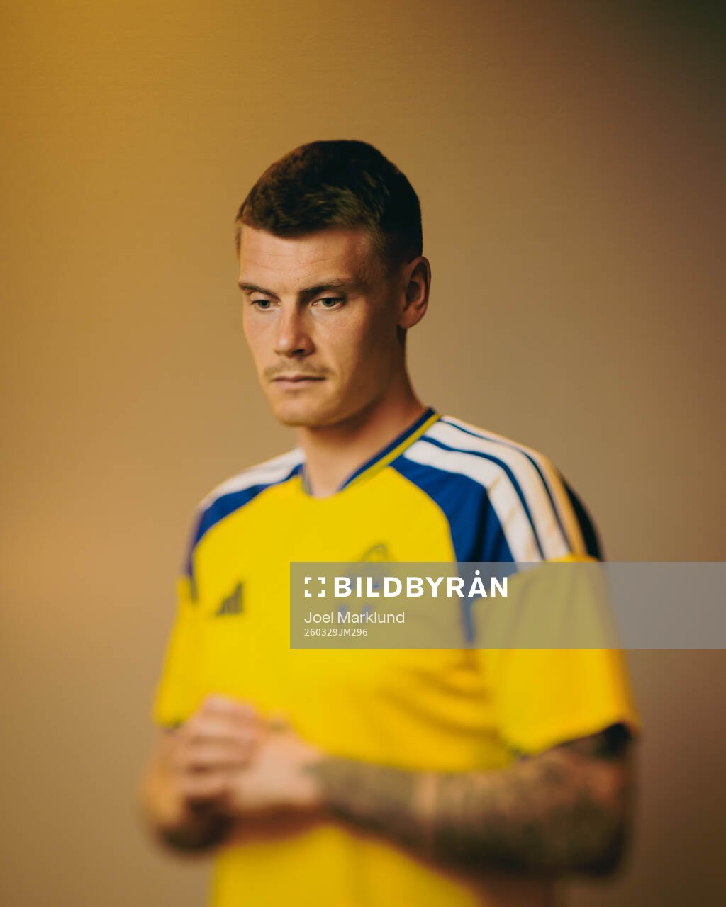 Eric Smith of the Swedish national football team poses for